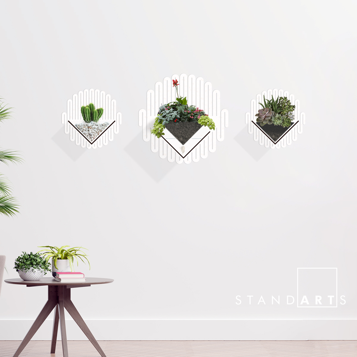 Duvar Tipi Dekoratif Ahşap Saksı