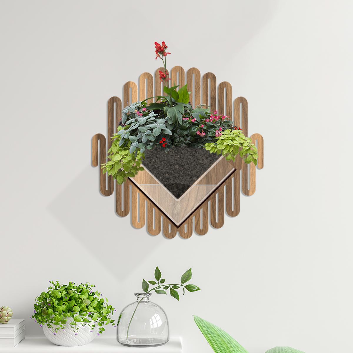Duvar Tipi Ahşap Dekoratif Saksı