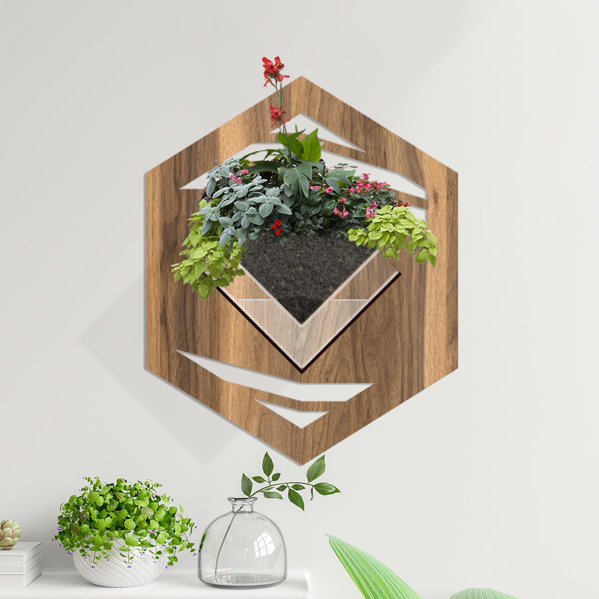 Duvar Tipi Ahşap Dekoratif Saksı