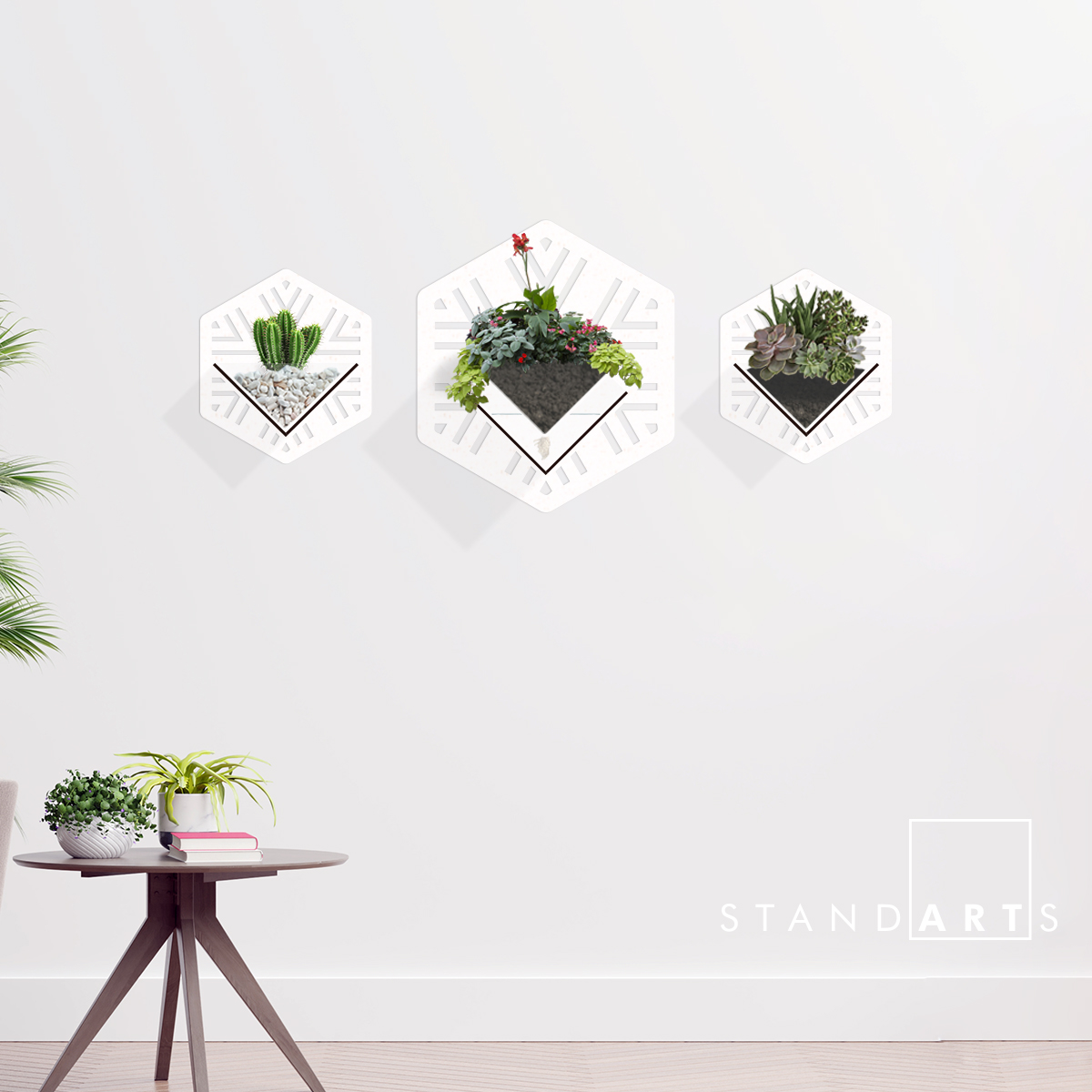 Duvar Tipi Dekoratif Ahşap Saksı