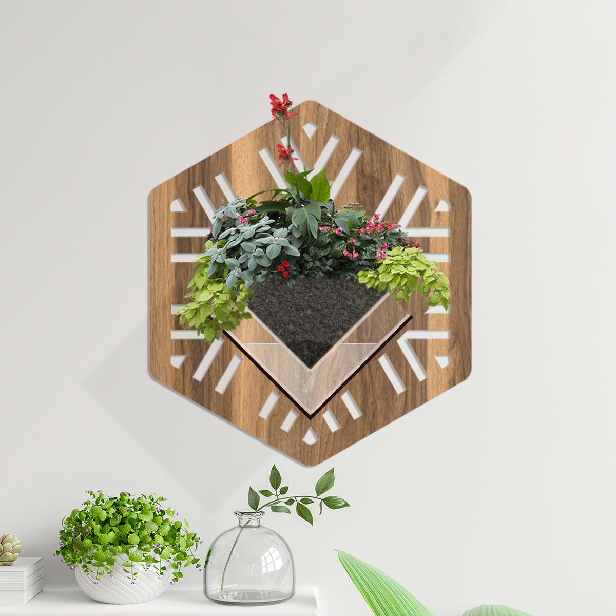 Duvar Tipi Ahşap Dekoratif Saksı