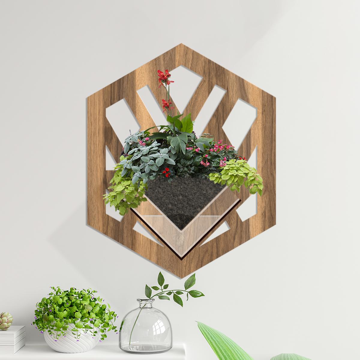 Duvar Tipi Ahşap Dekoratif Saksı