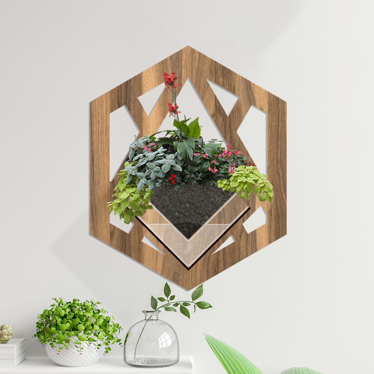 Duvar Tipi Ahşap Dekoratif Saksı