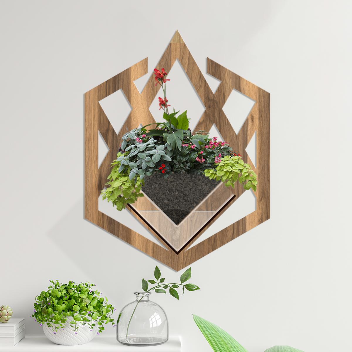 Duvar Tipi Ahşap Dekoratif Saksı