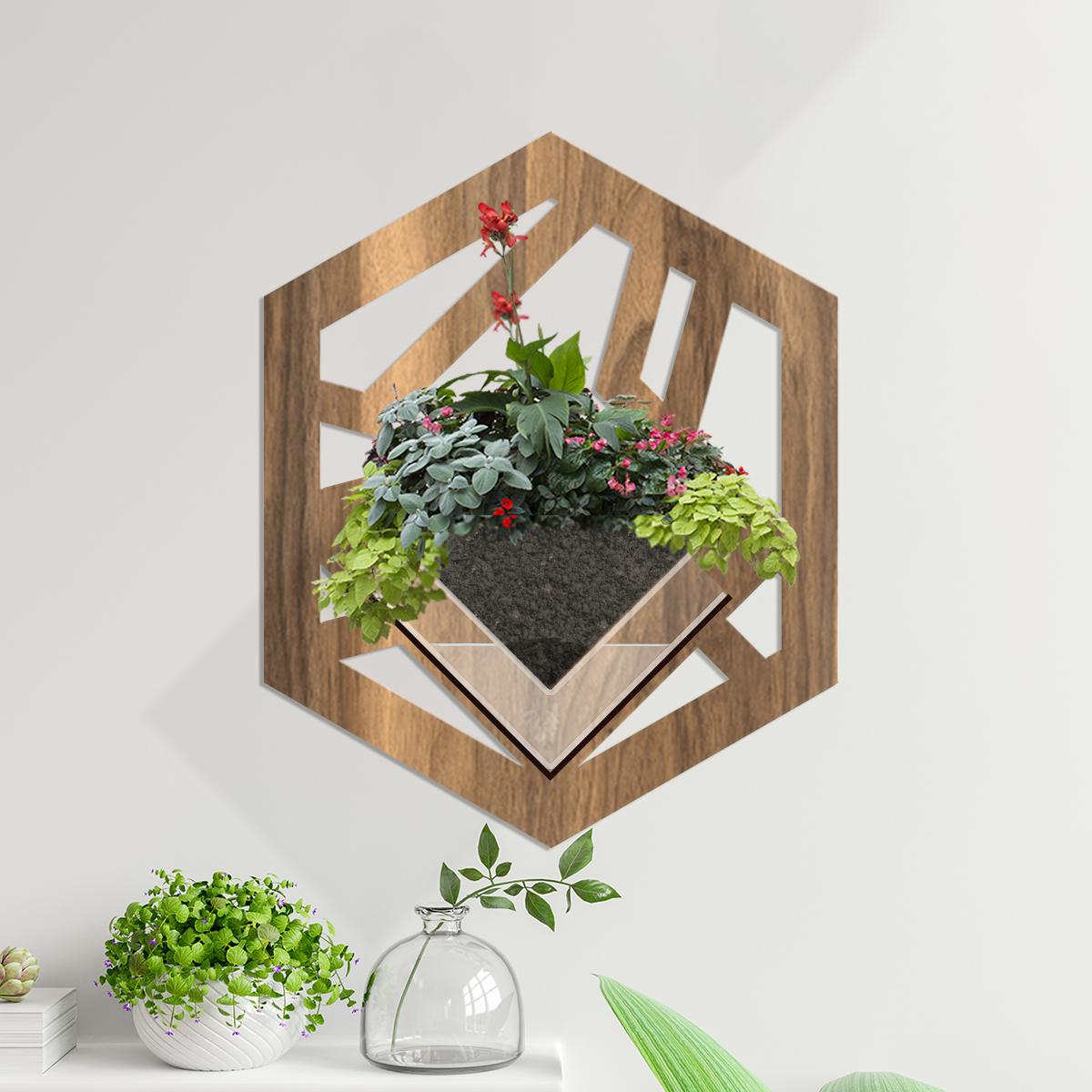 Duvar Tipi Ahşap Dekoratif Saksı