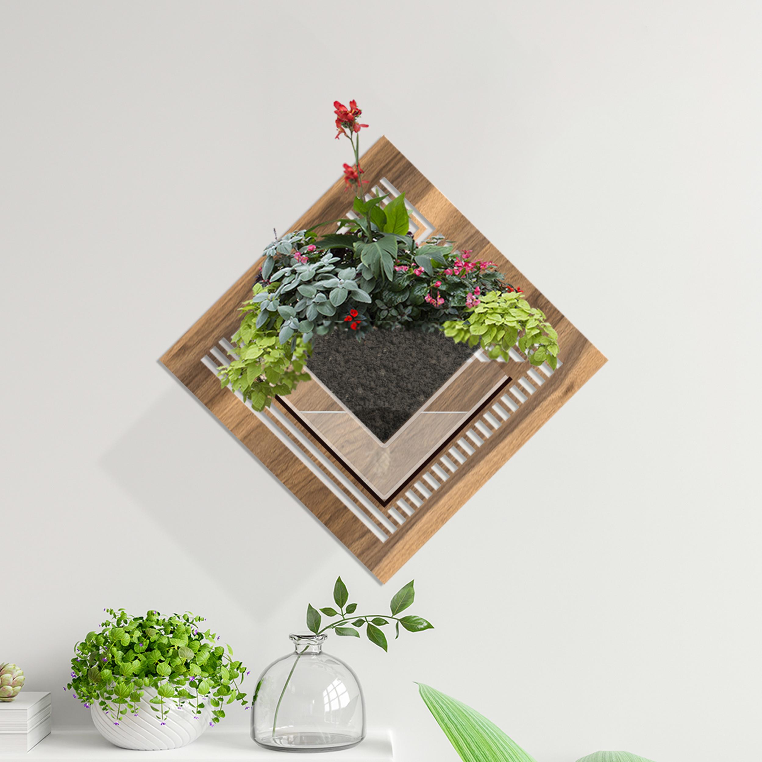 Duvar Tipi Ahşap Dekoratif Saksı