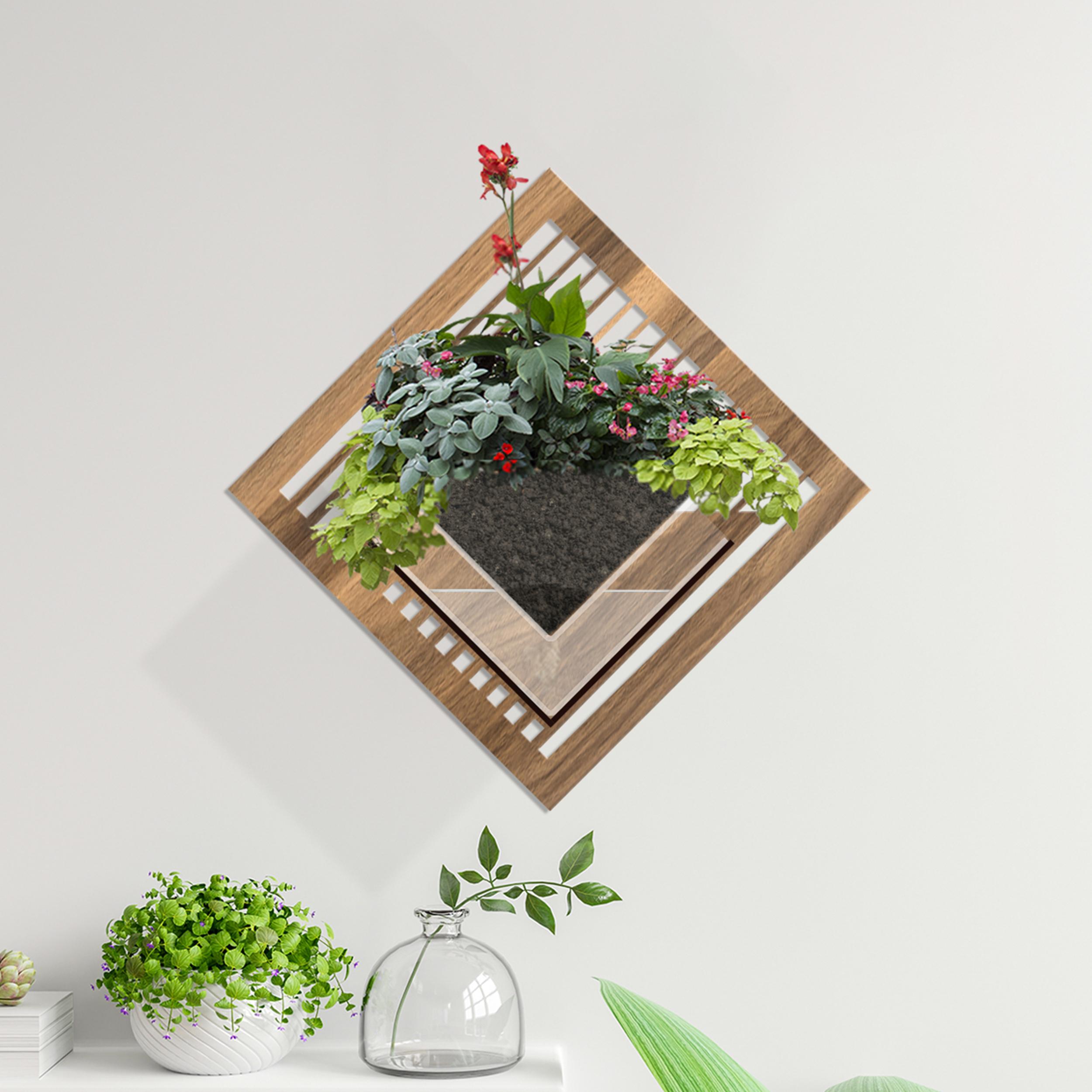 Duvar Tipi Ahşap Dekoratif Saksı