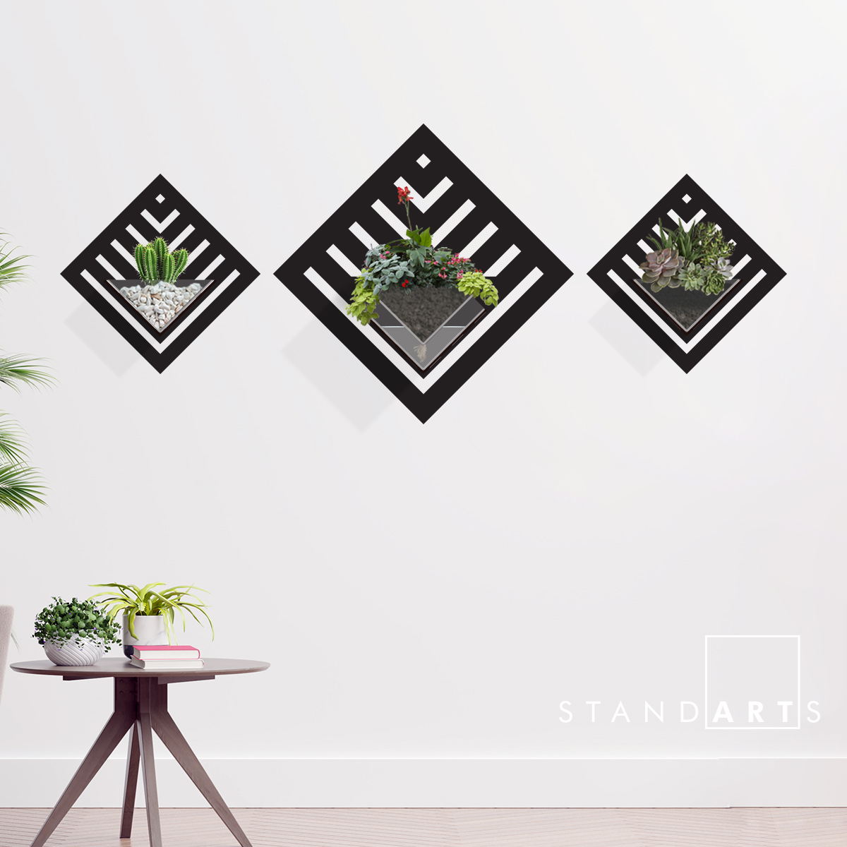 Duvar Tipi Dekoratif Ahşap Saksı