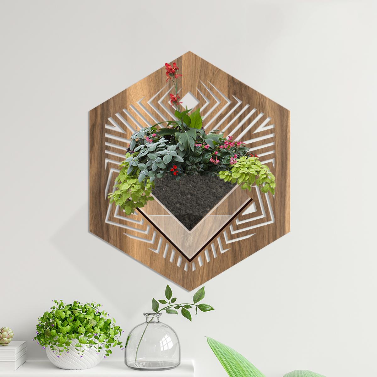 Duvar Tipi Ahşap Dekoratif Saksı