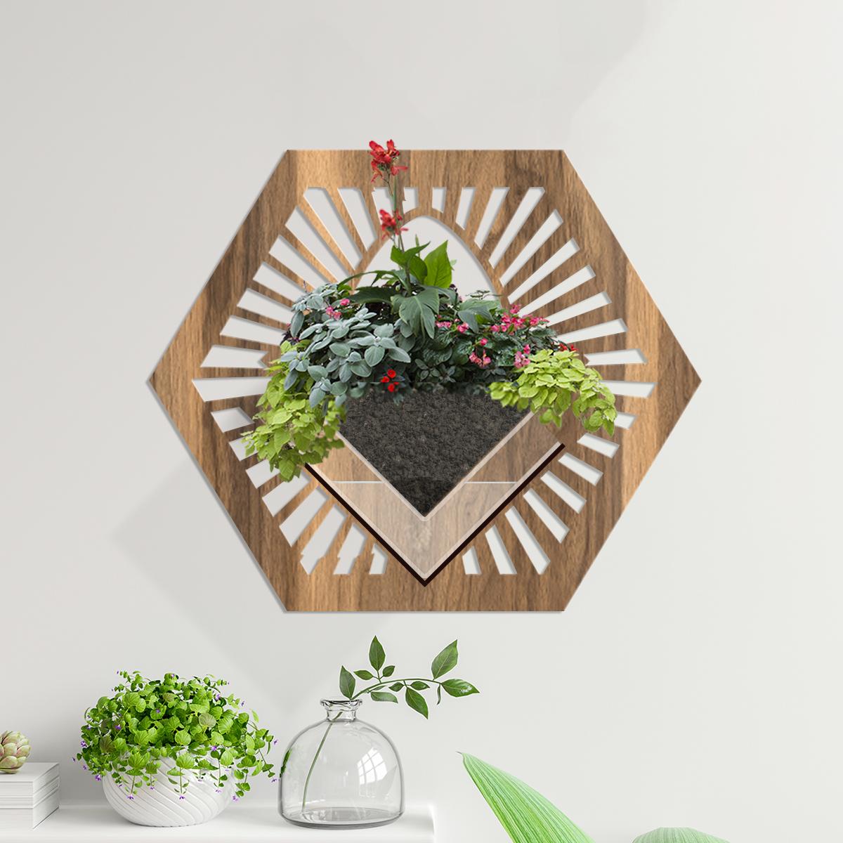 Duvar Tipi Ahşap Dekoratif Saksı