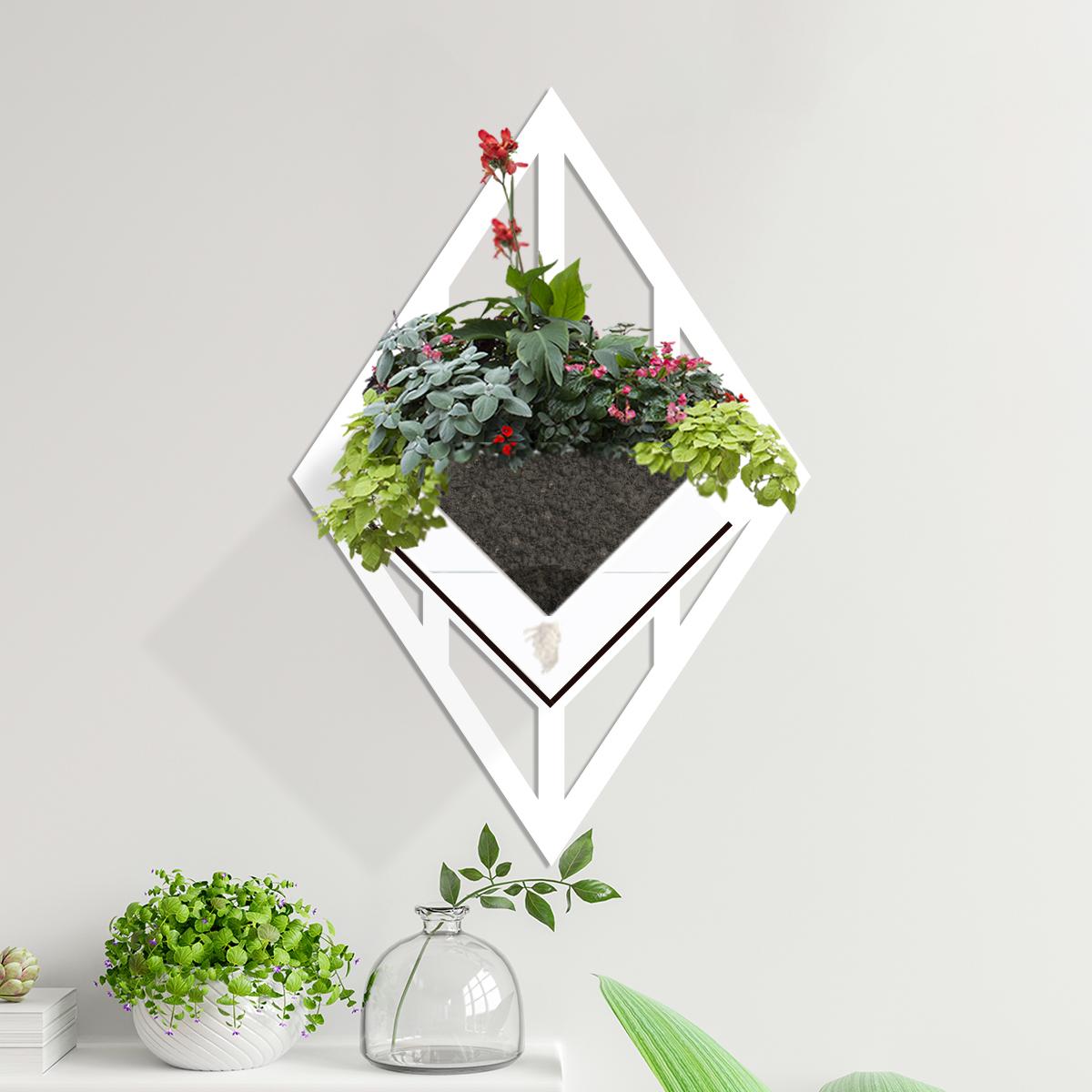 Duvar Tipi Dekoratif Ahşap Saksı