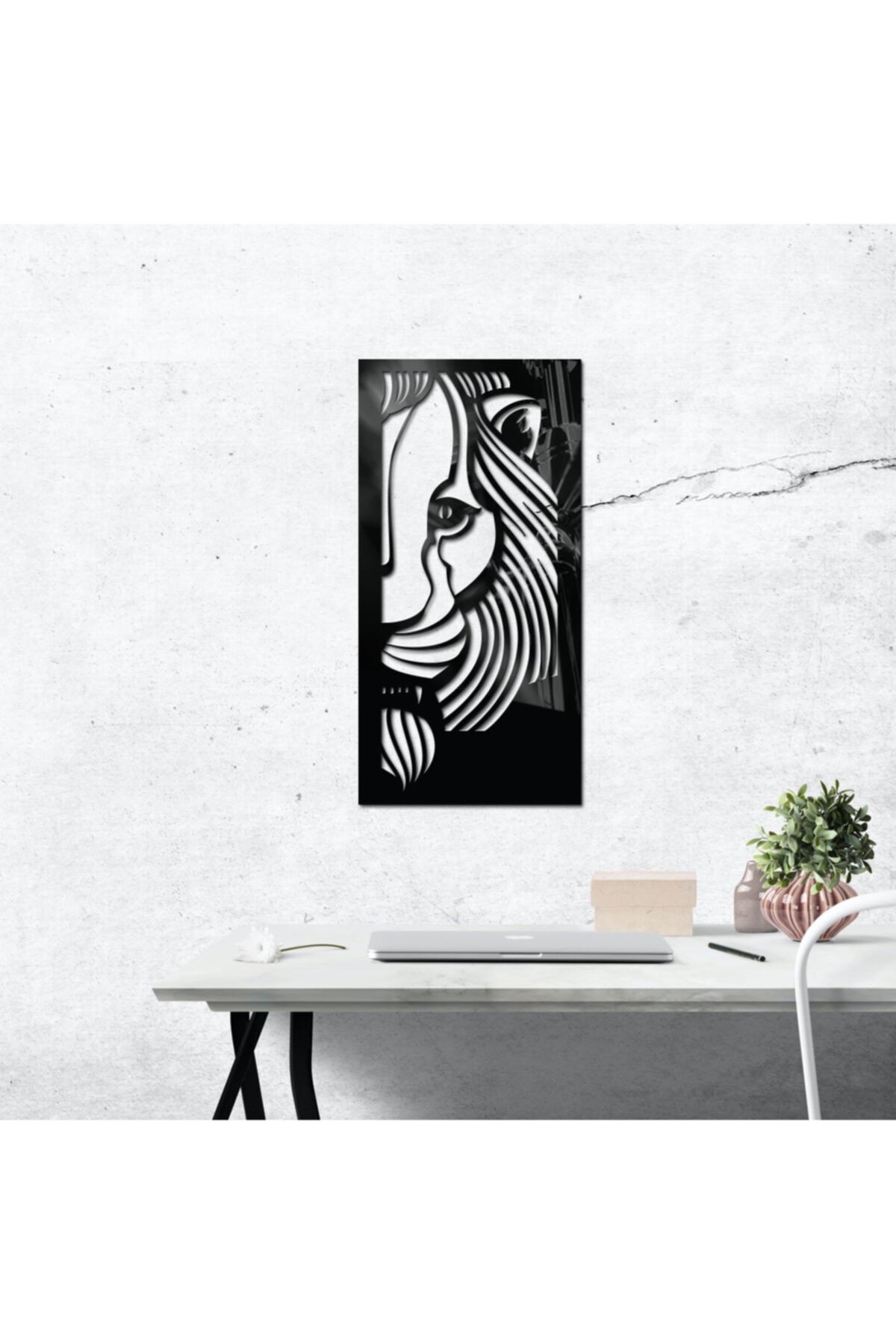 Aslan Figürlü Lazer Kesim Tablo