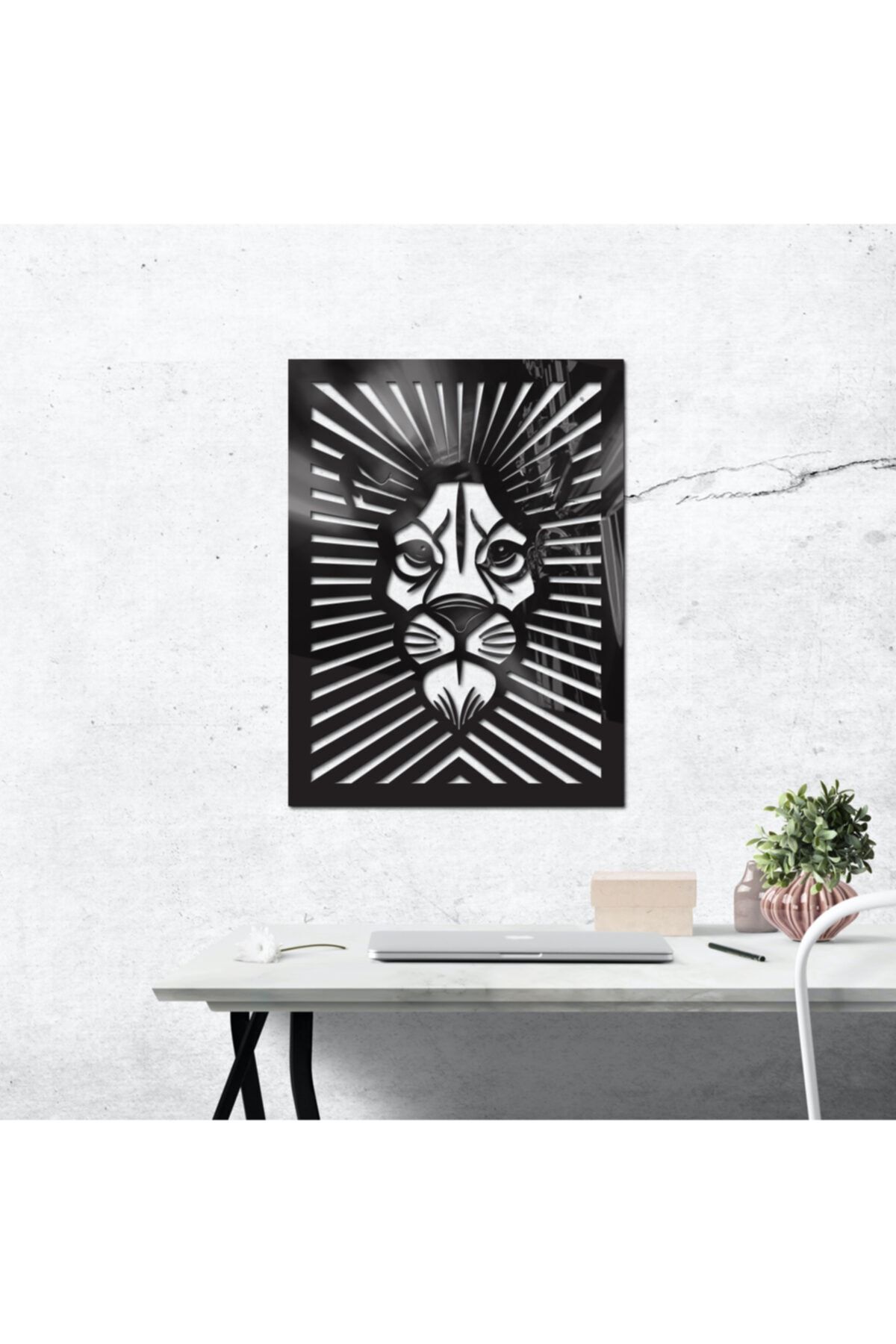 Aslan Figürlü Lazer Kesim Tablo