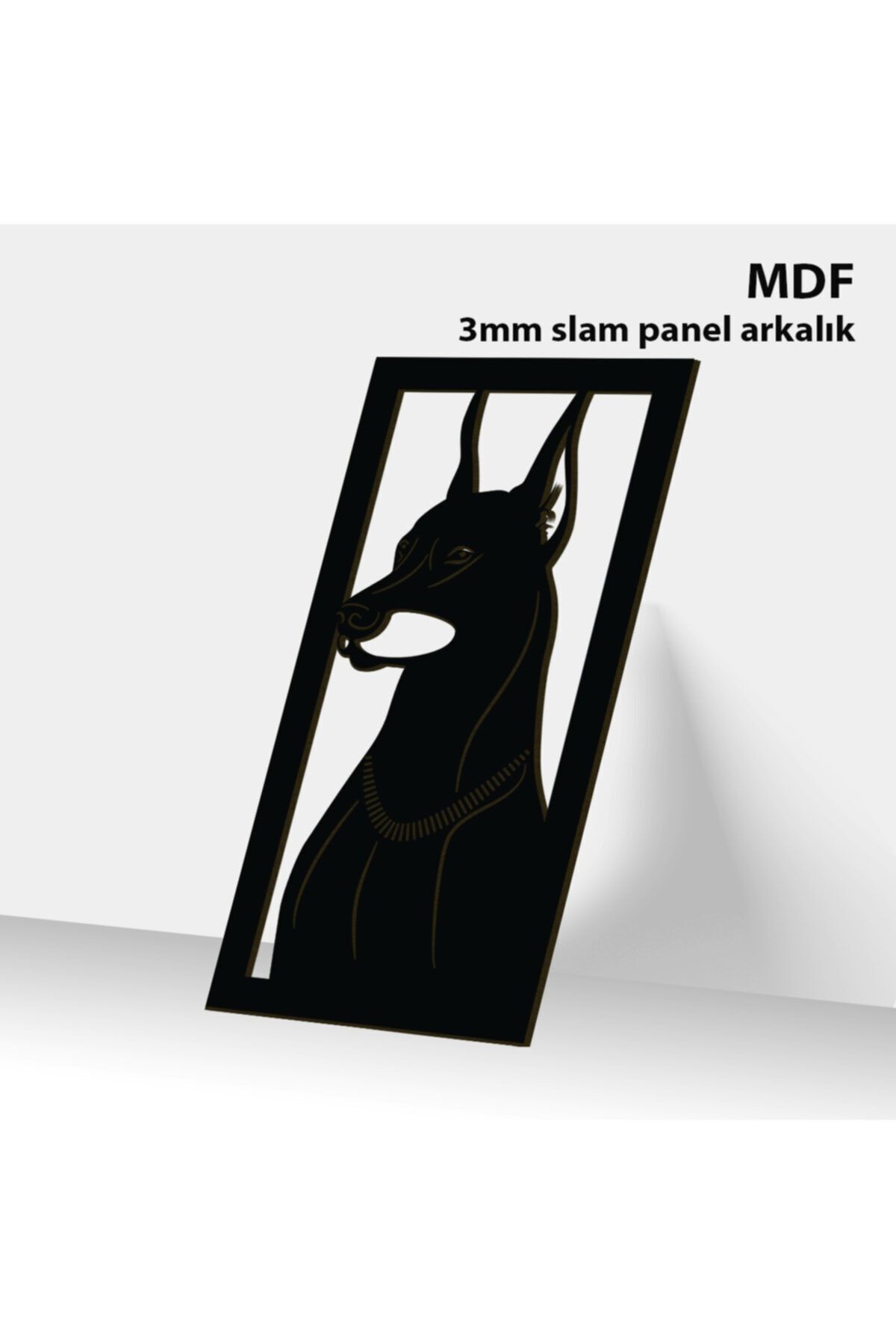 Doberman Figürlü Lazer Kesim Tablo