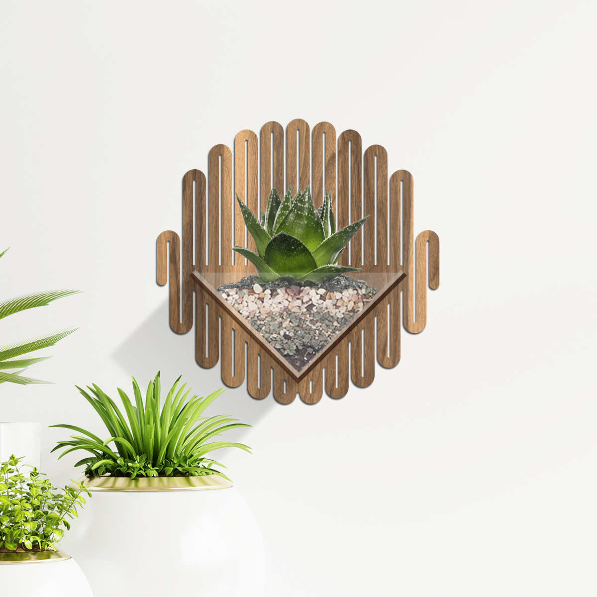 Duvar Tipi Ahşap Dekoratif Saksı