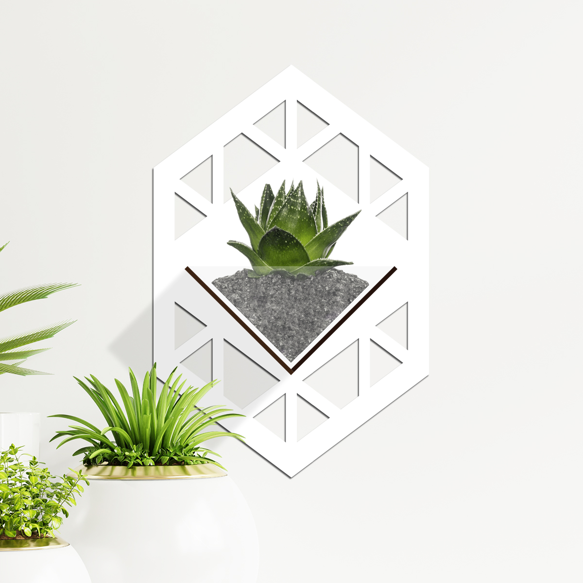 Duvar Tipi Dekoratif Ahşap Saksı