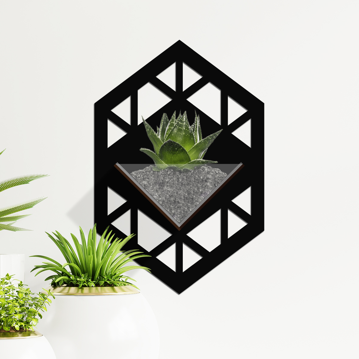 Duvar Tipi Dekoratif Ahşap Saksı