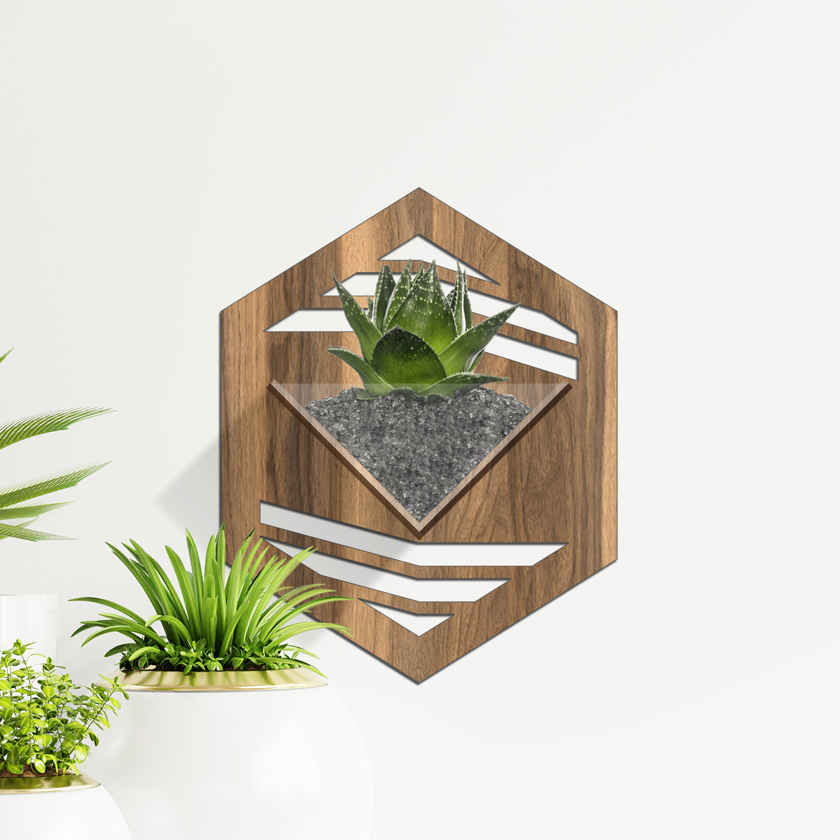 Duvar Tipi Ahşap Dekoratif Saksı