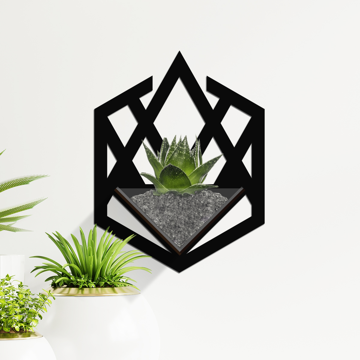 Duvar Tipi Dekoratif Ahşap Saksı