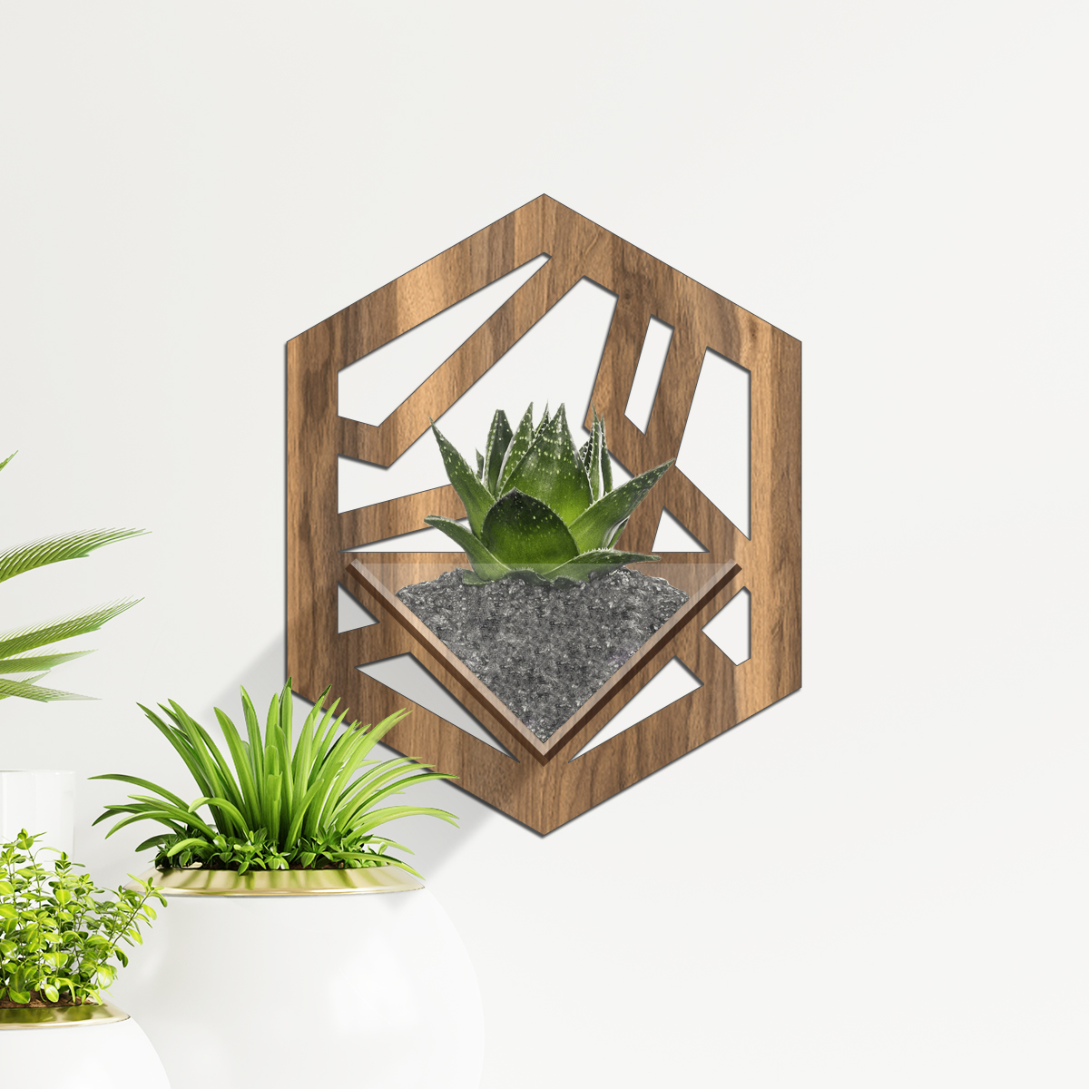 Duvar Tipi Ahşap Dekoratif Saksı