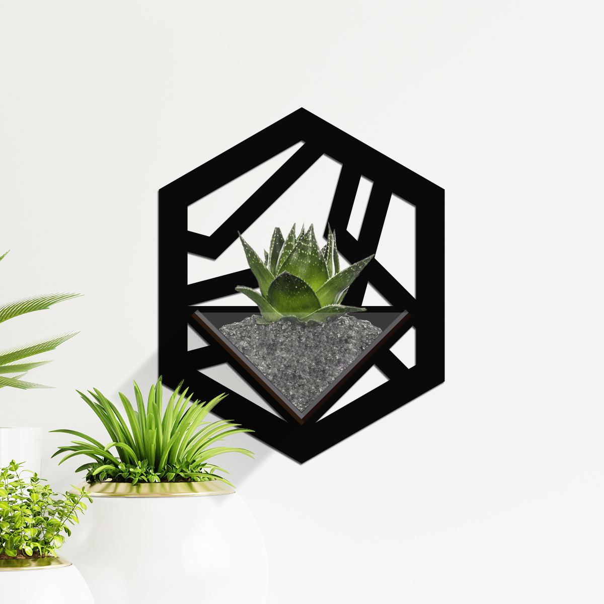 Duvar Tipi Dekoratif Ahşap Saksı