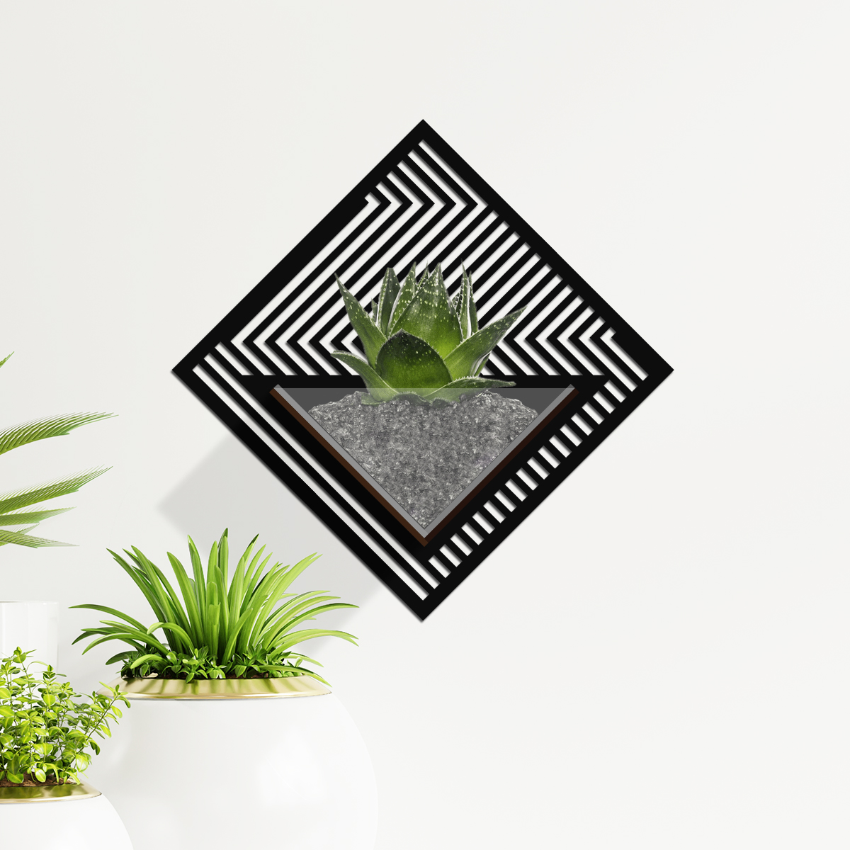 Duvar Tipi Dekoratif Ahşap Saksı