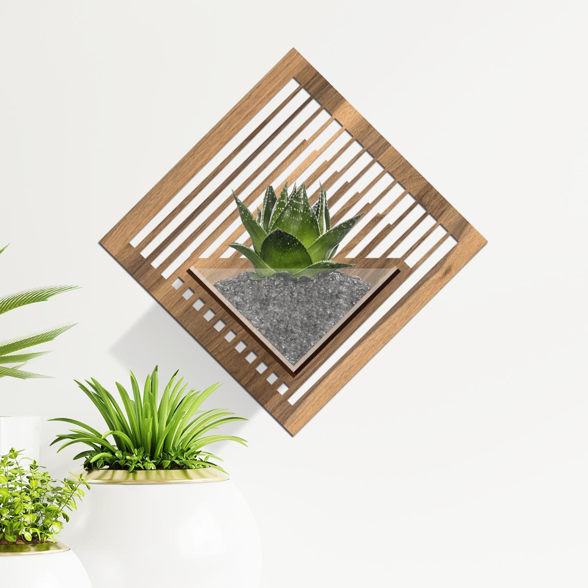 Duvar Tipi Ahşap Dekoratif Saksı