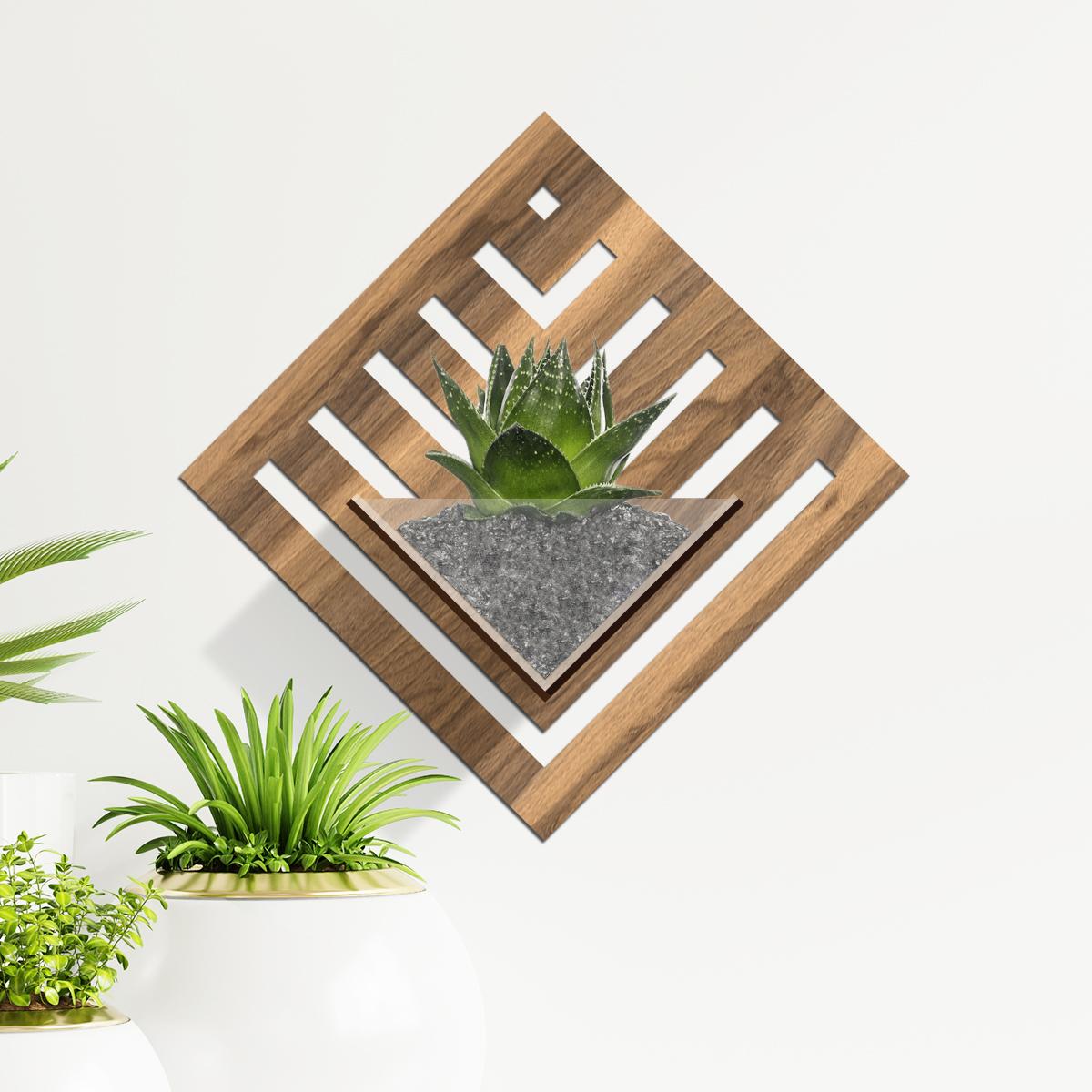 Duvar Tipi Ahşap Dekoratif Saksı