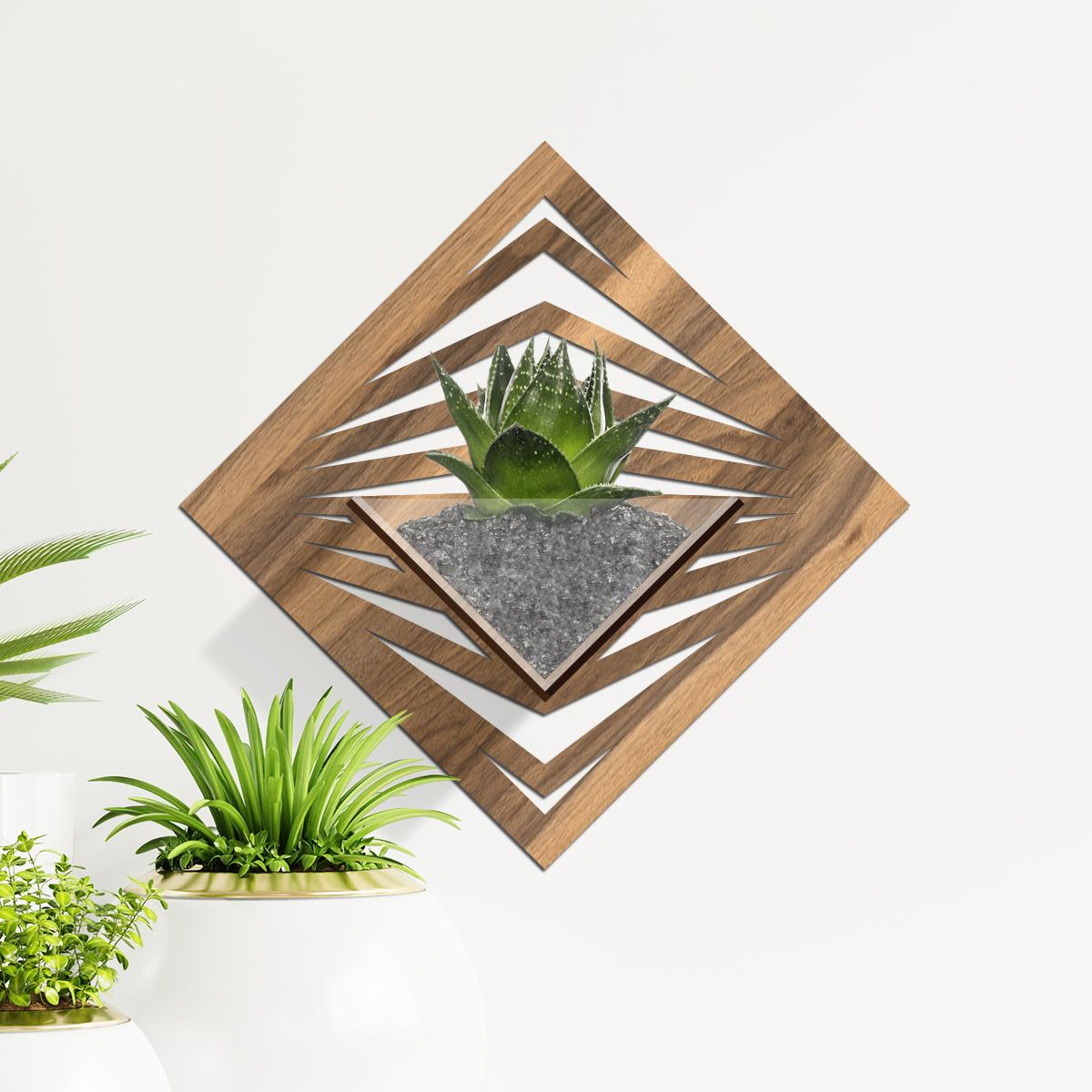 Duvar Tipi Ahşap Dekoratif Saksı