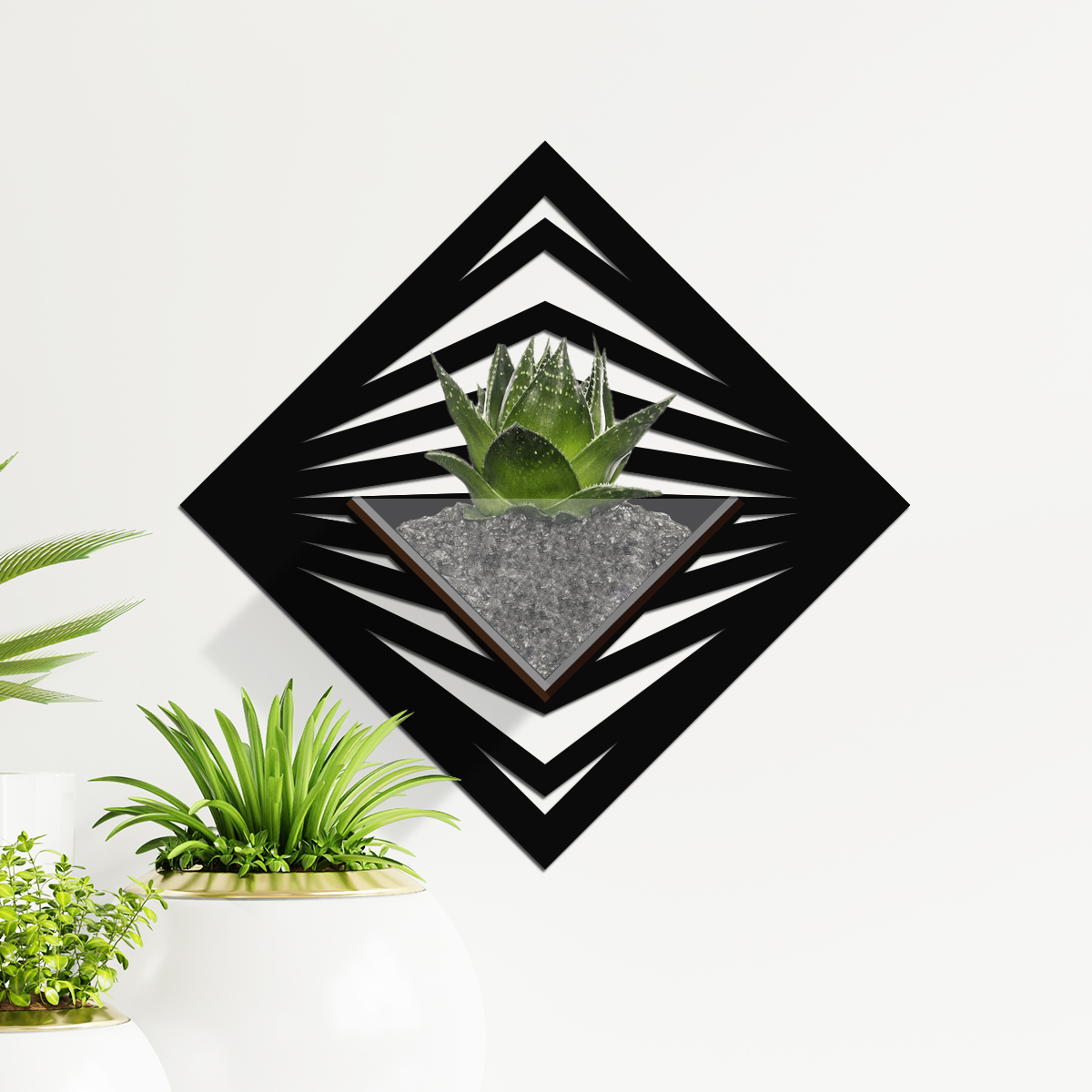 Duvar Tipi Dekoratif Ahşap Saksı