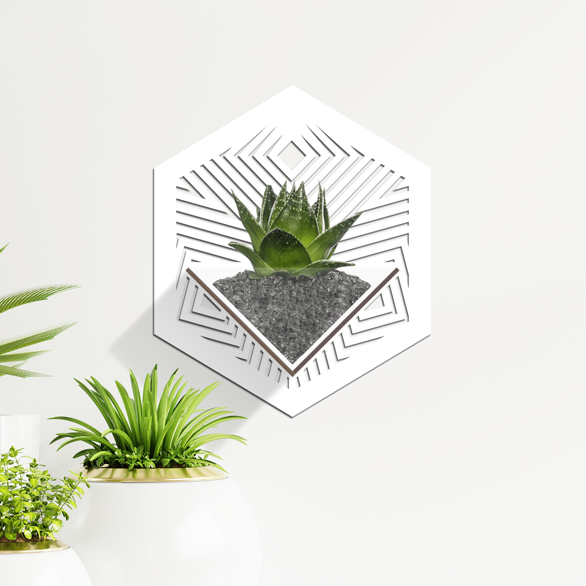 Duvar Tipi Dekoratif Ahşap Saksı