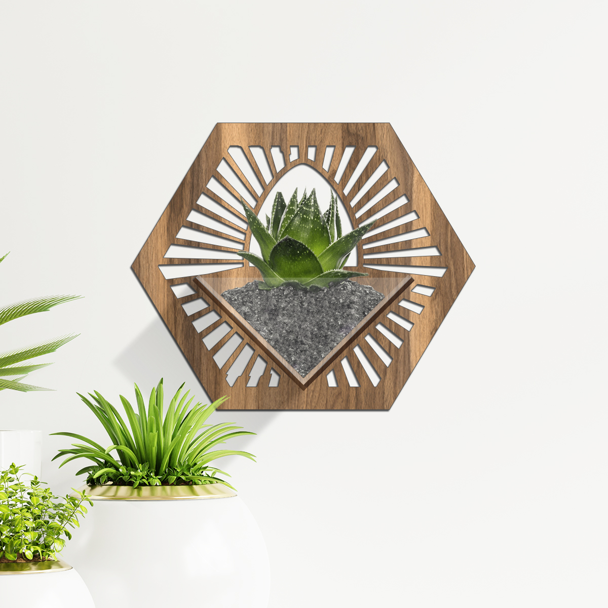 Duvar Tipi Ahşap Dekoratif Saksı