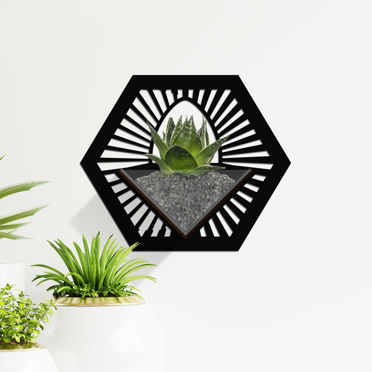 Duvar Tipi Dekoratif Ahşap Saksı