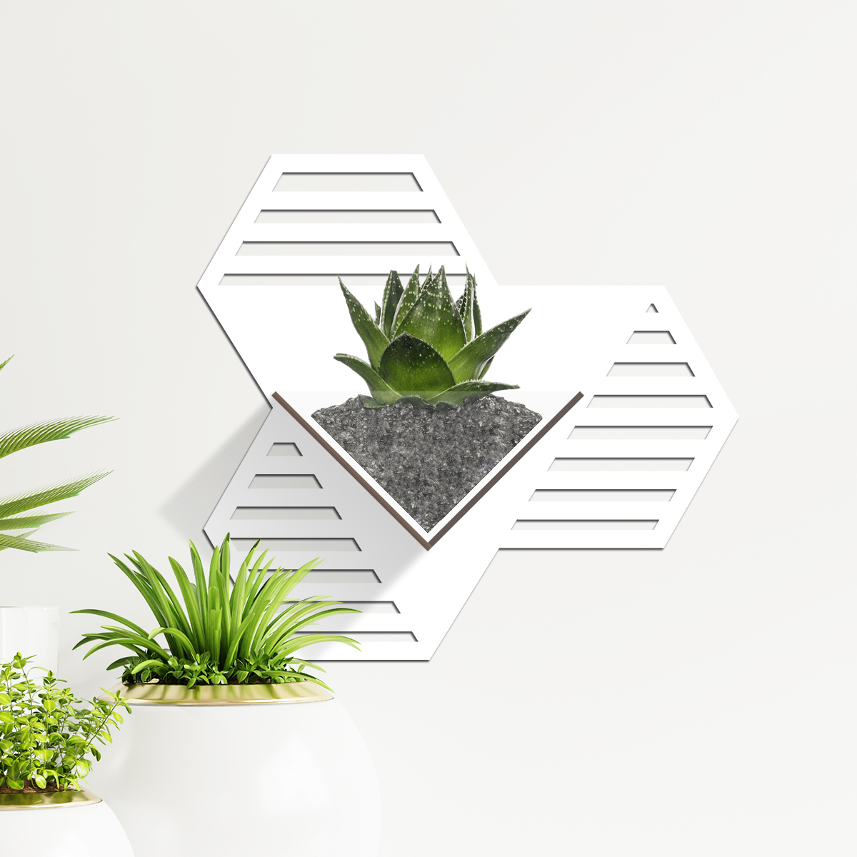 Duvar Tipi Dekoratif Ahşap Saksı