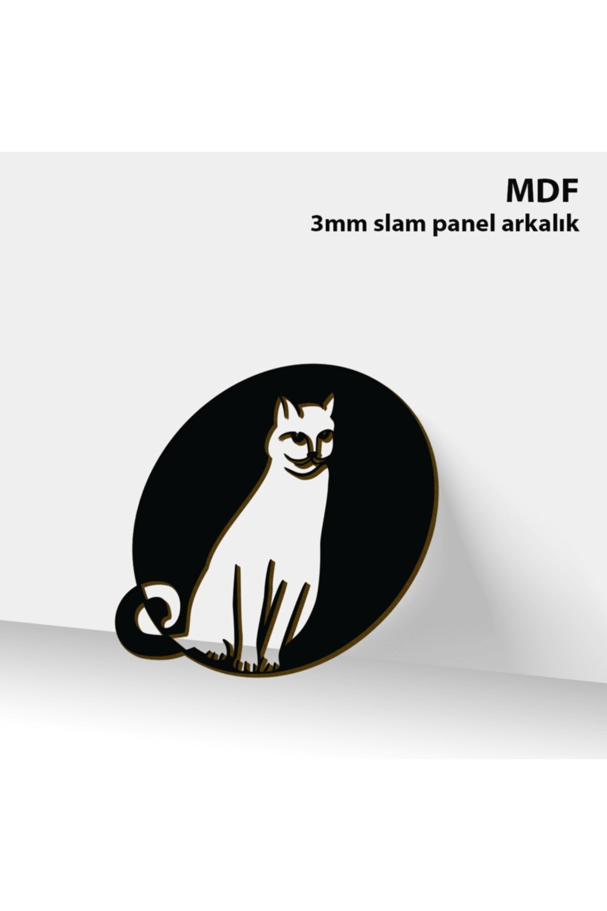 Kedi Figürlü Lazer Kesim Tablo