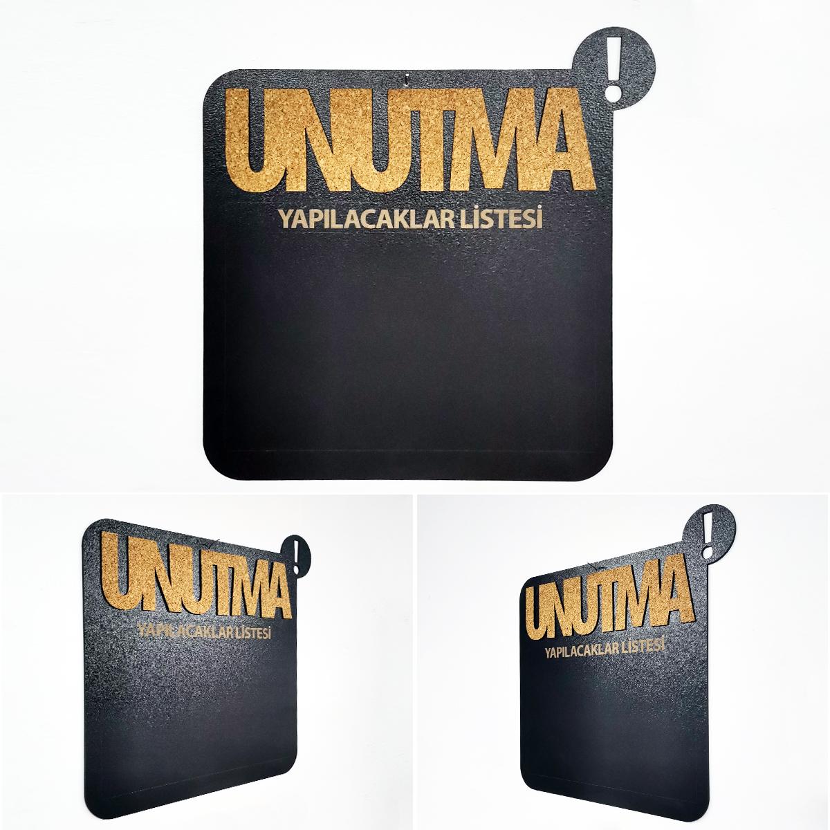 Dekoratif Mantar Panolu Karatahta - Unutma
