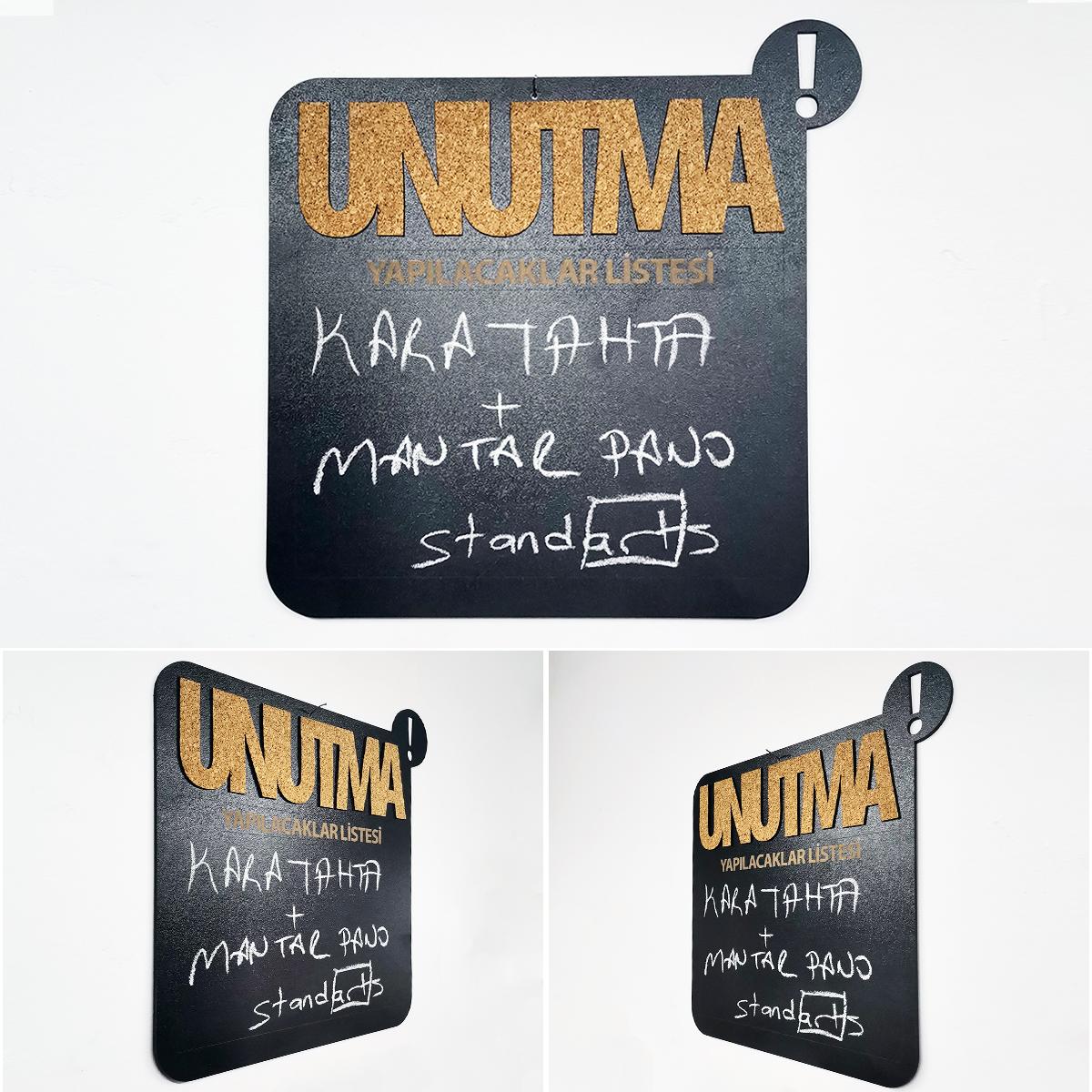 Dekoratif Mantar Panolu Karatahta - Unutma