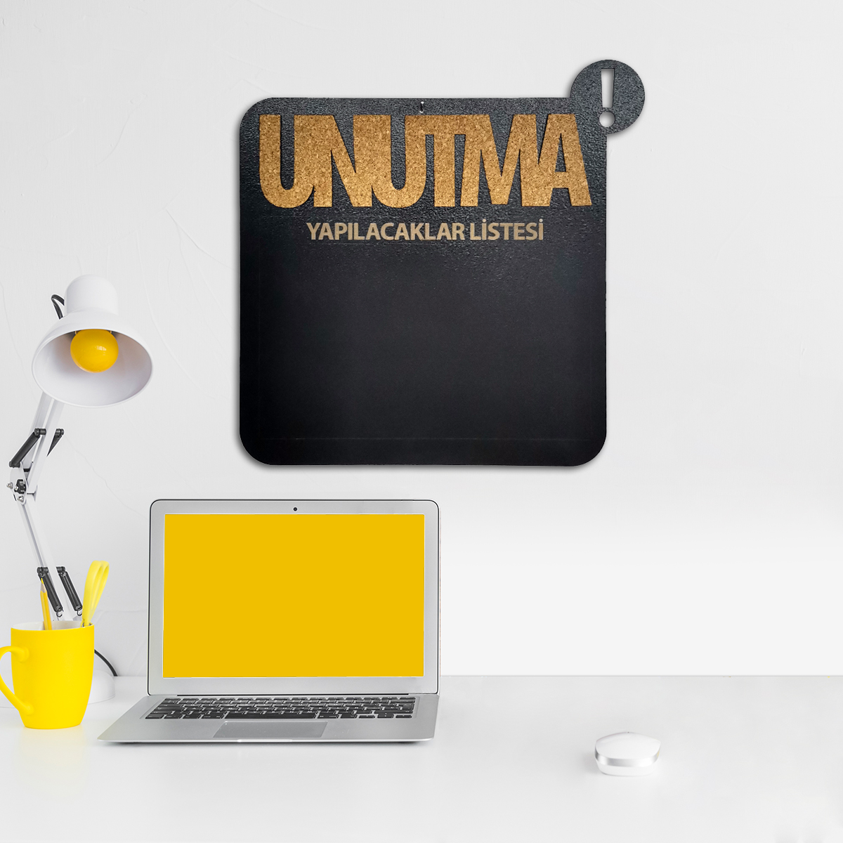 Dekoratif Mantar Panolu Karatahta - Unutma