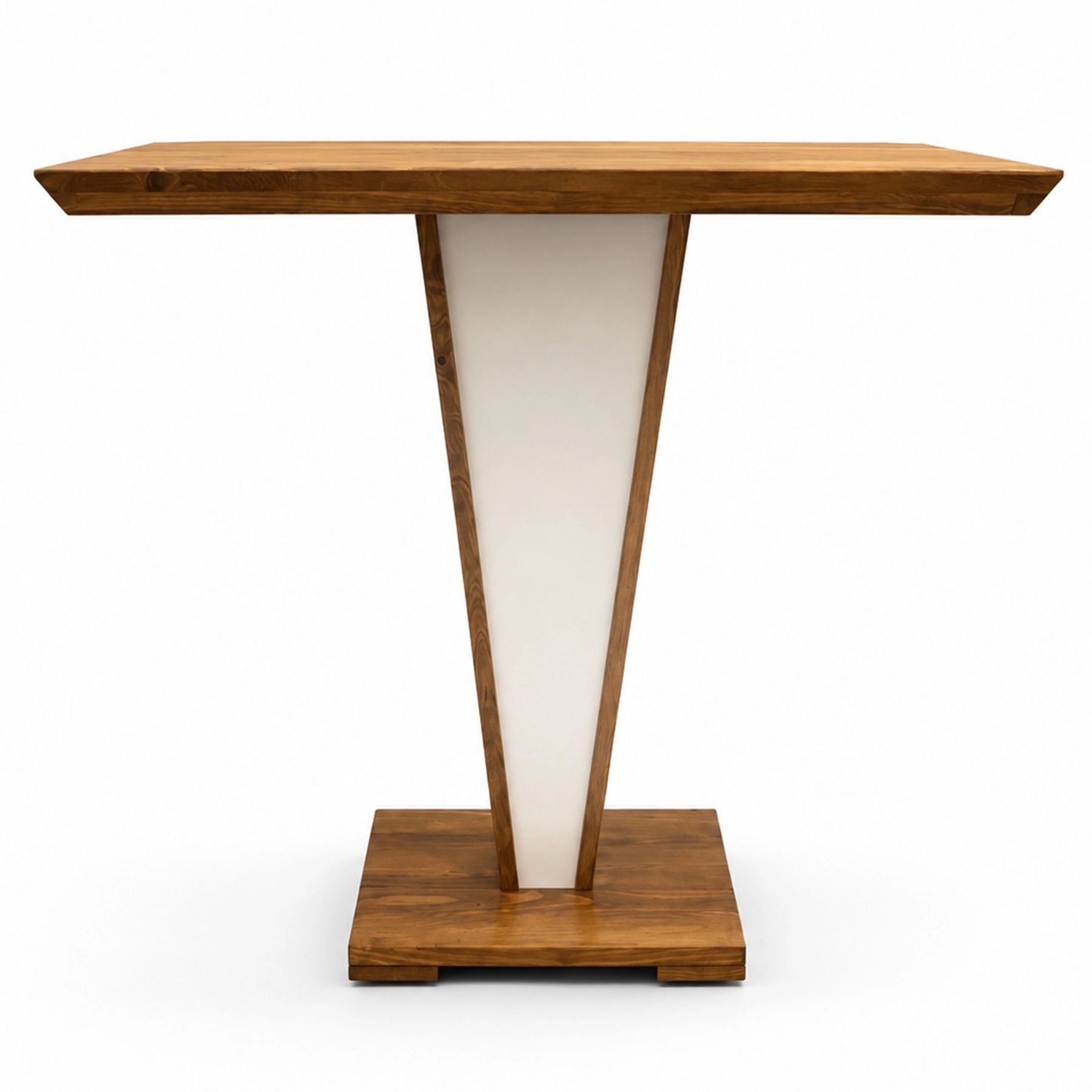 Masif Ahşap LED Ayaklı Bistro Masa
