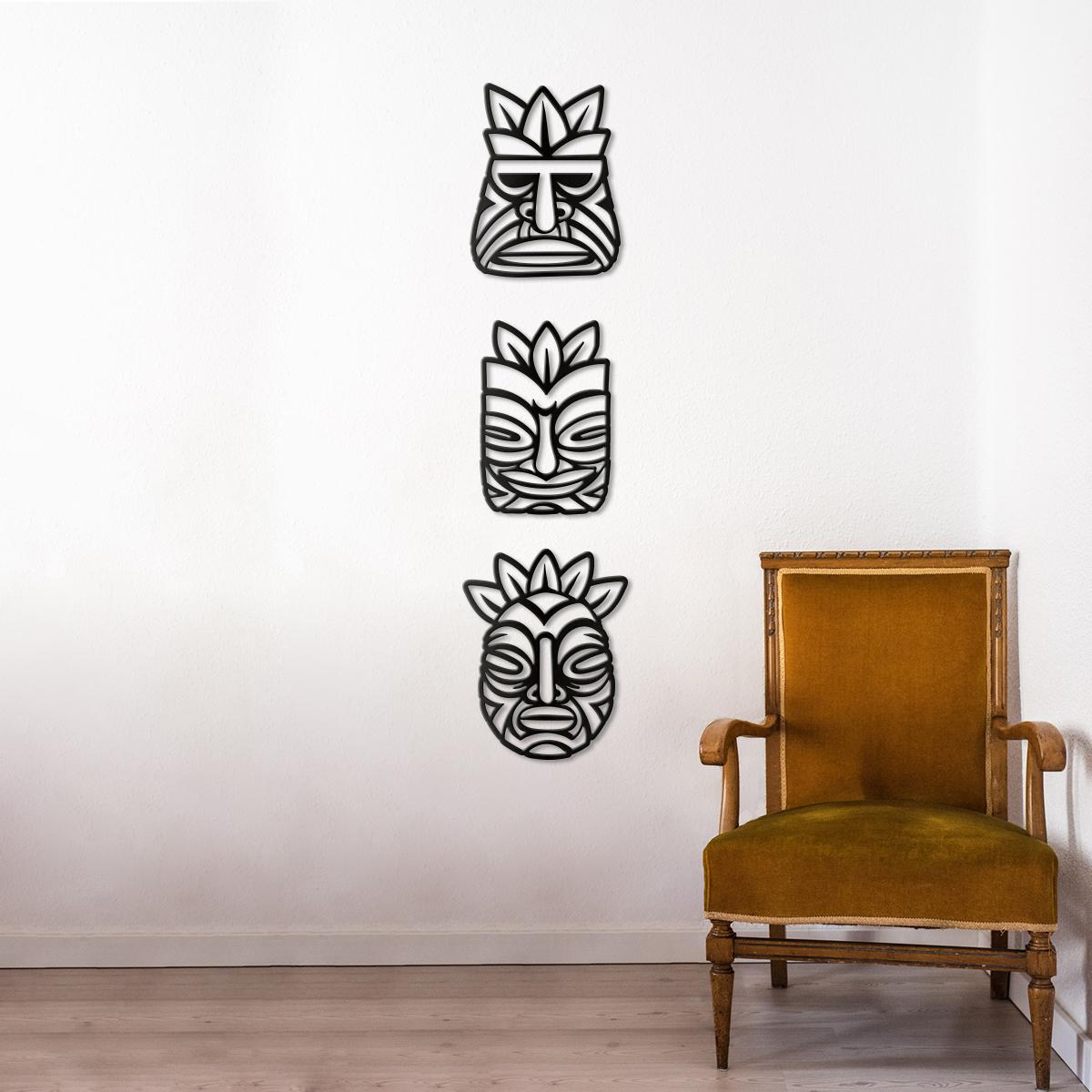 Tribal Afrika Maske Tablo Seti