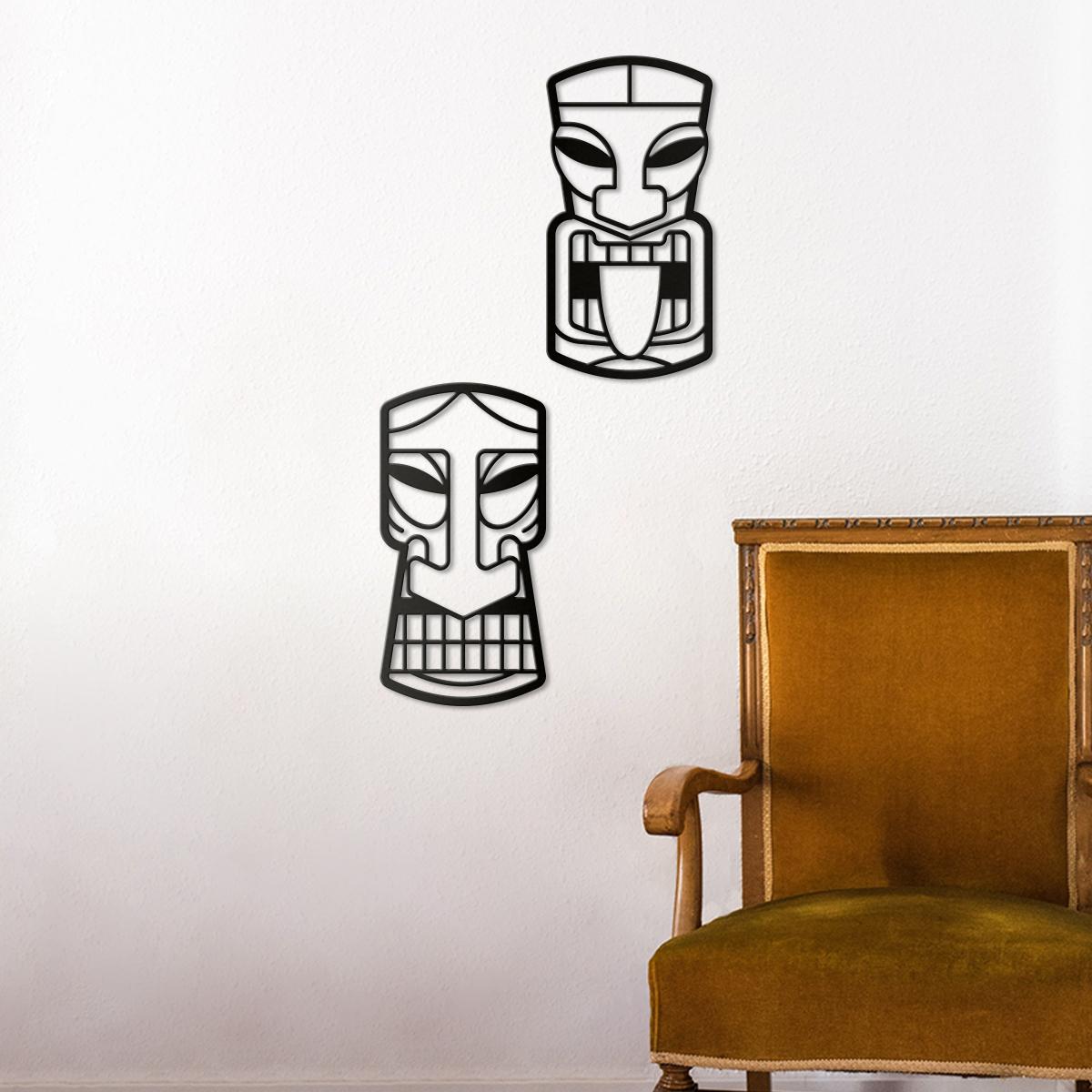 Tribal Afrika Maske Tablo Seti