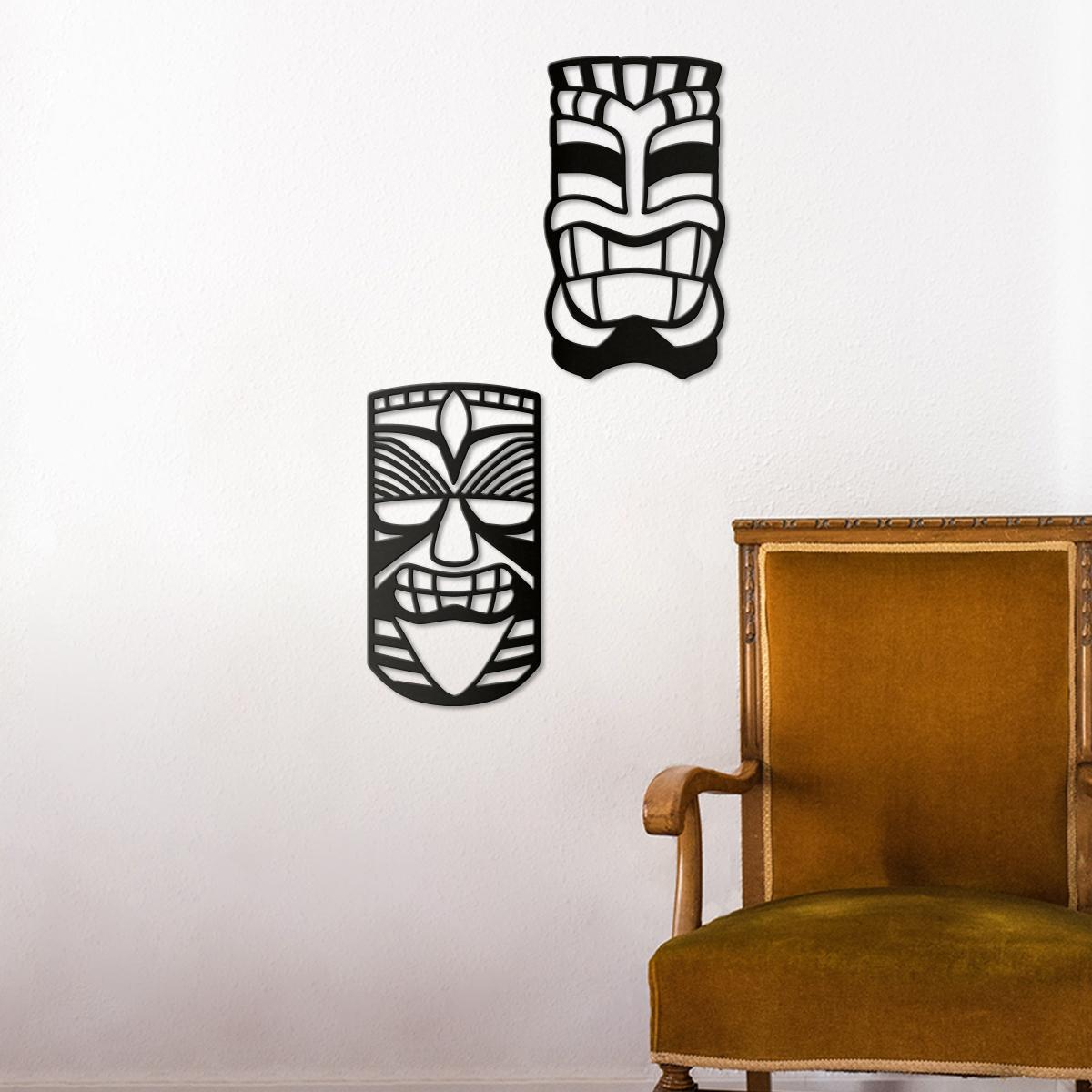 Tribal Afrika Maske Tablo Seti