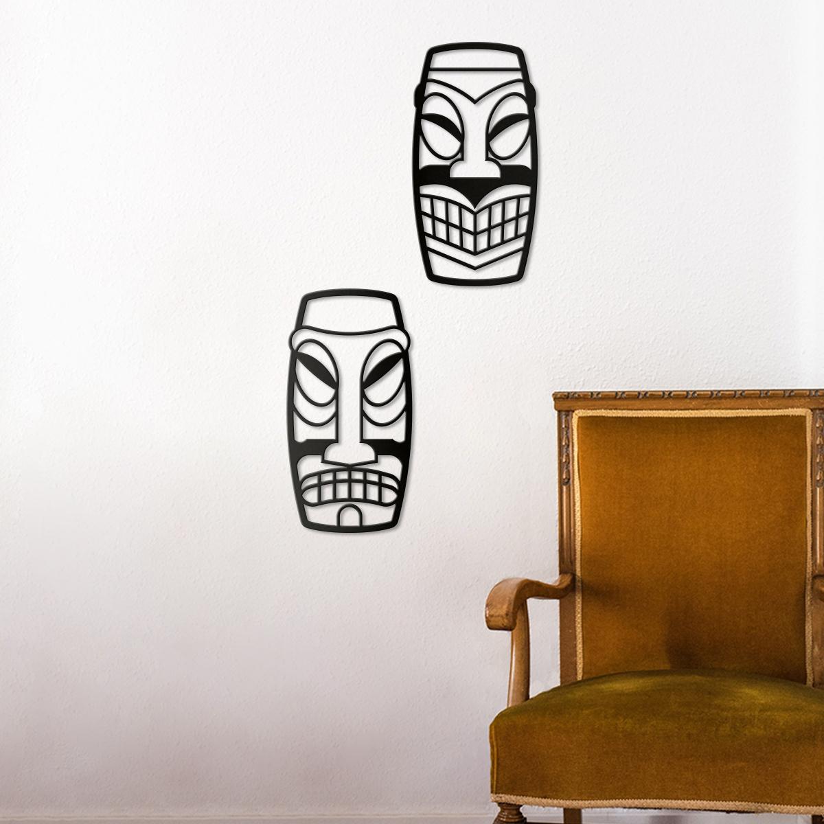 Tribal Afrika Maske Tablo Seti