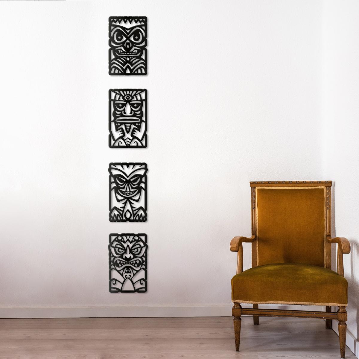 Tribal Afrika Maske Tablo Seti