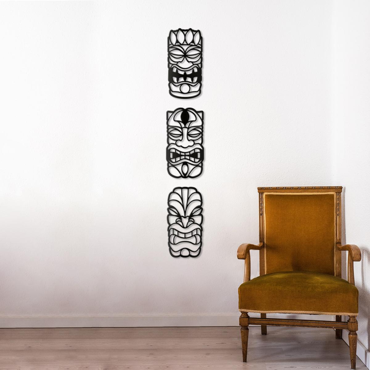 Tribal Afrika Maske Tablo Seti