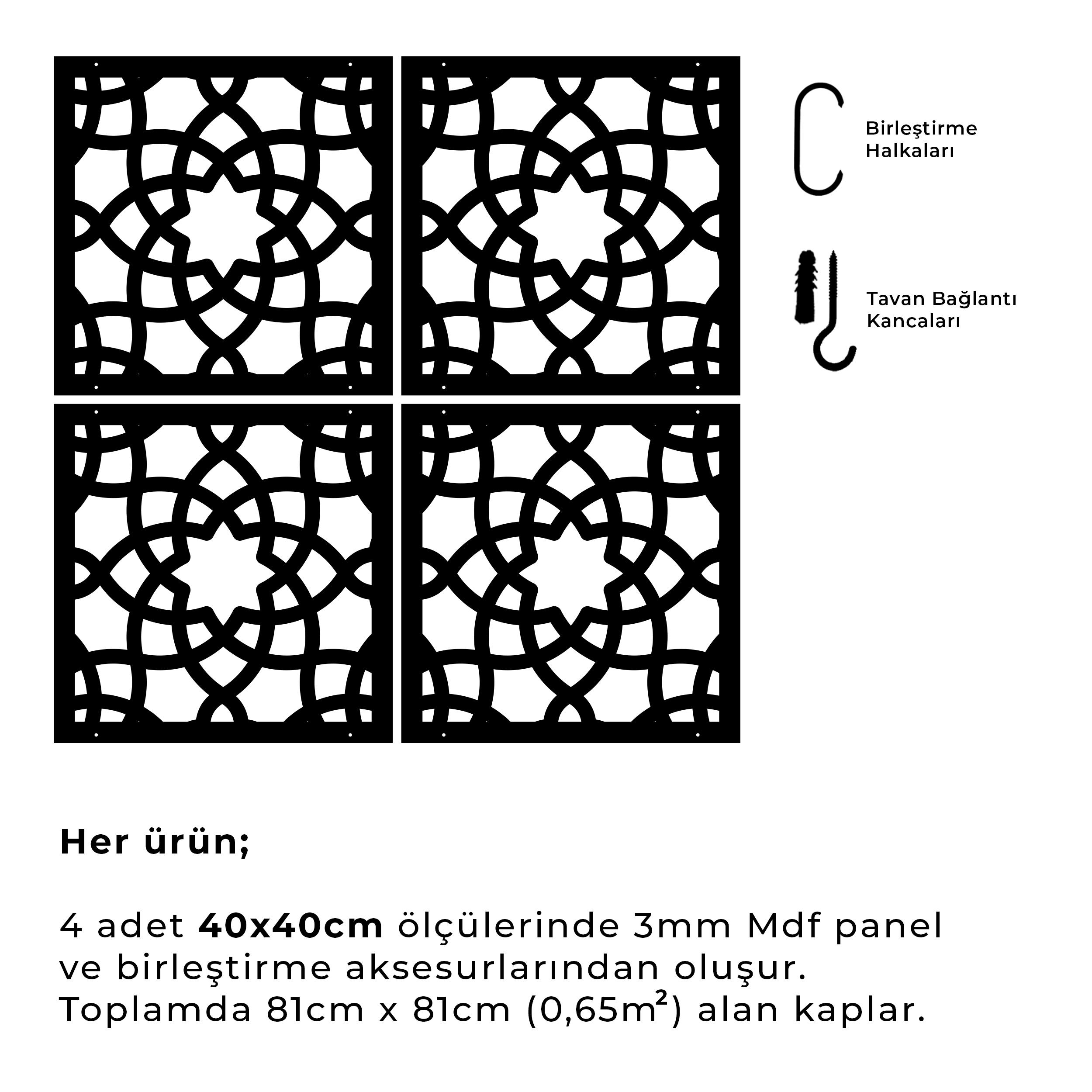 Lazer Kesim Ahşap Sarkıt Paravan Seti