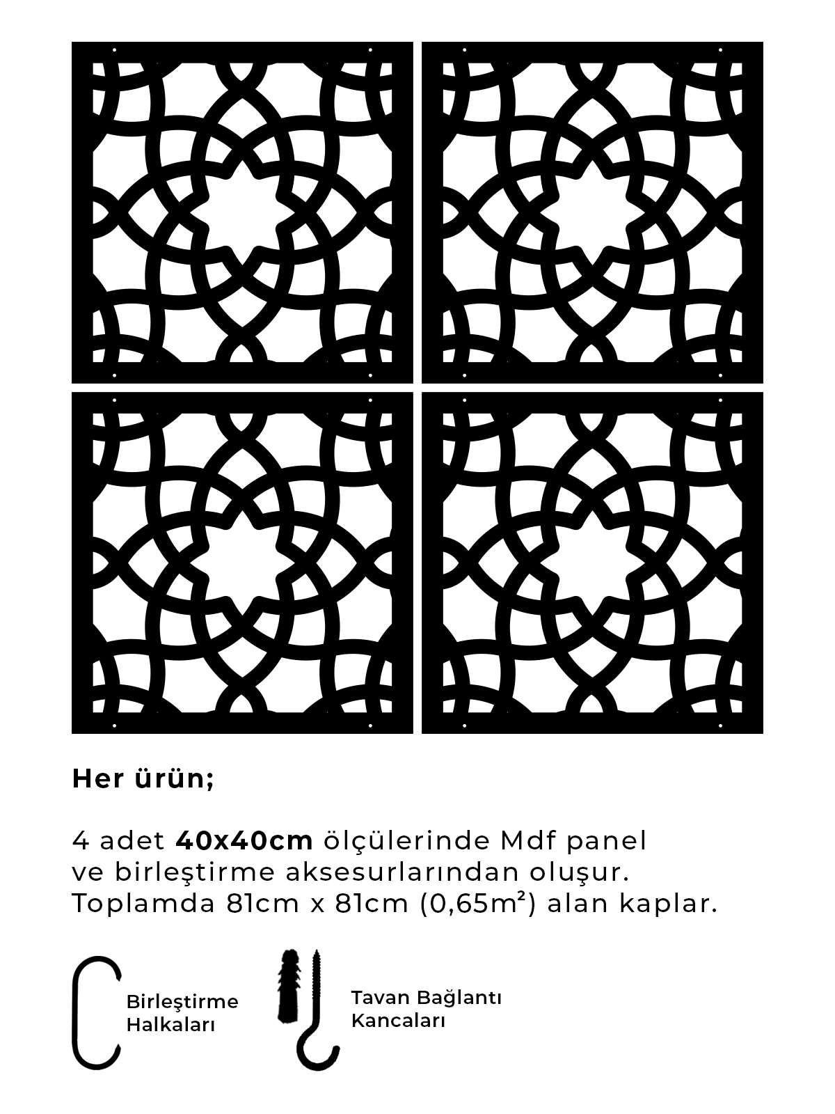 Lazer Kesim Ahşap Sarkıt Paravan Seti
