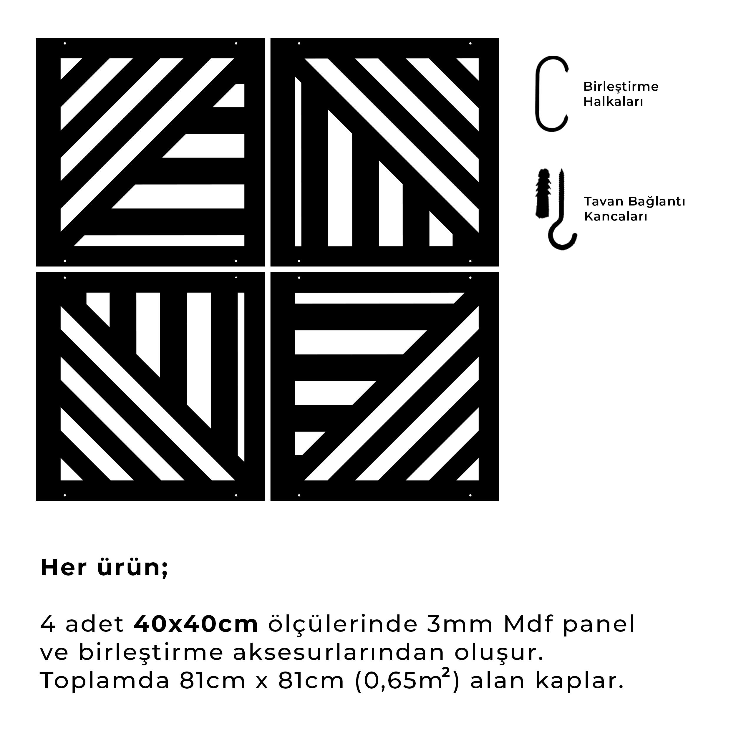Lazer Kesim Ahşap Sarkıt Paravan Seti