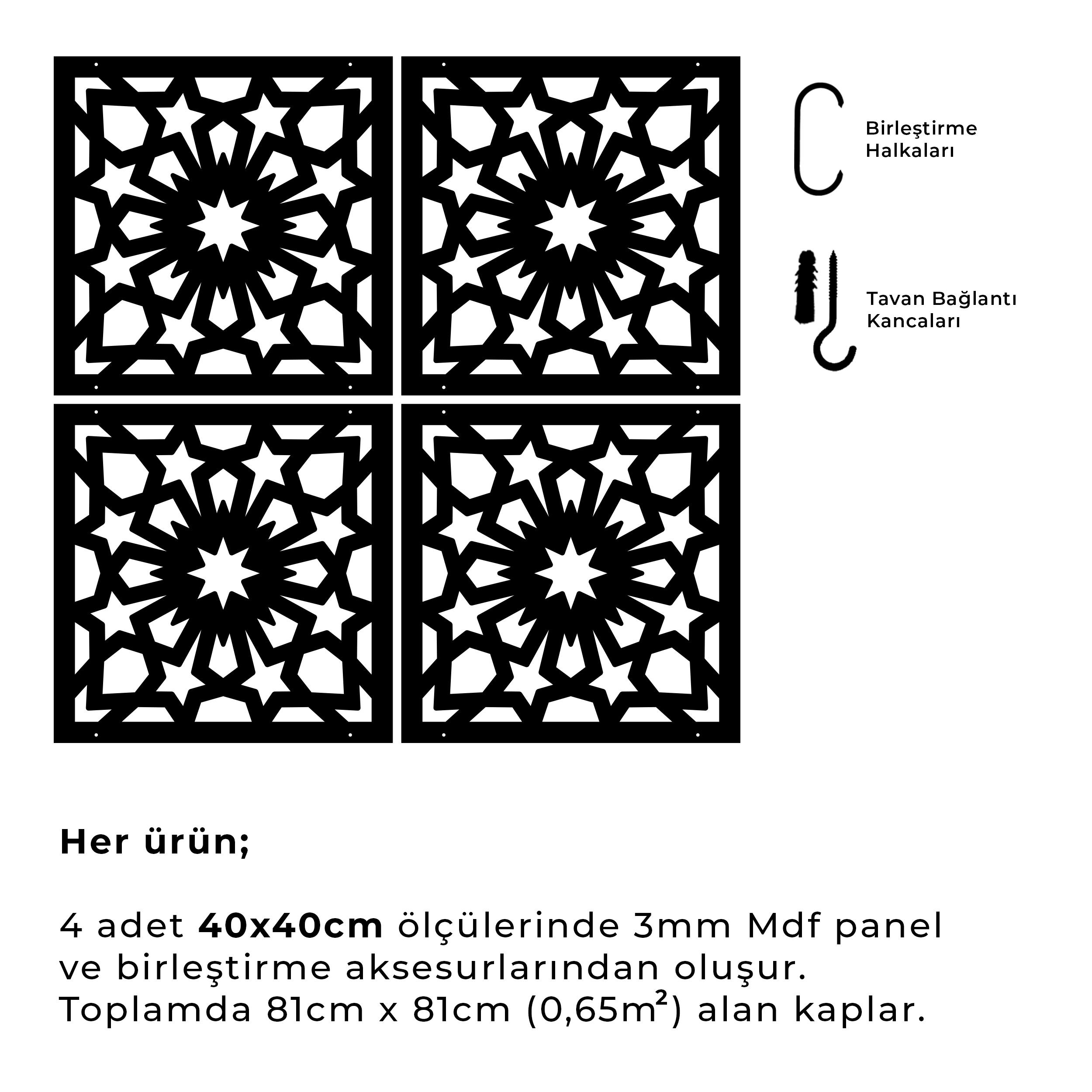 Lazer Kesim Ahşap Sarkıt Paravan Seti