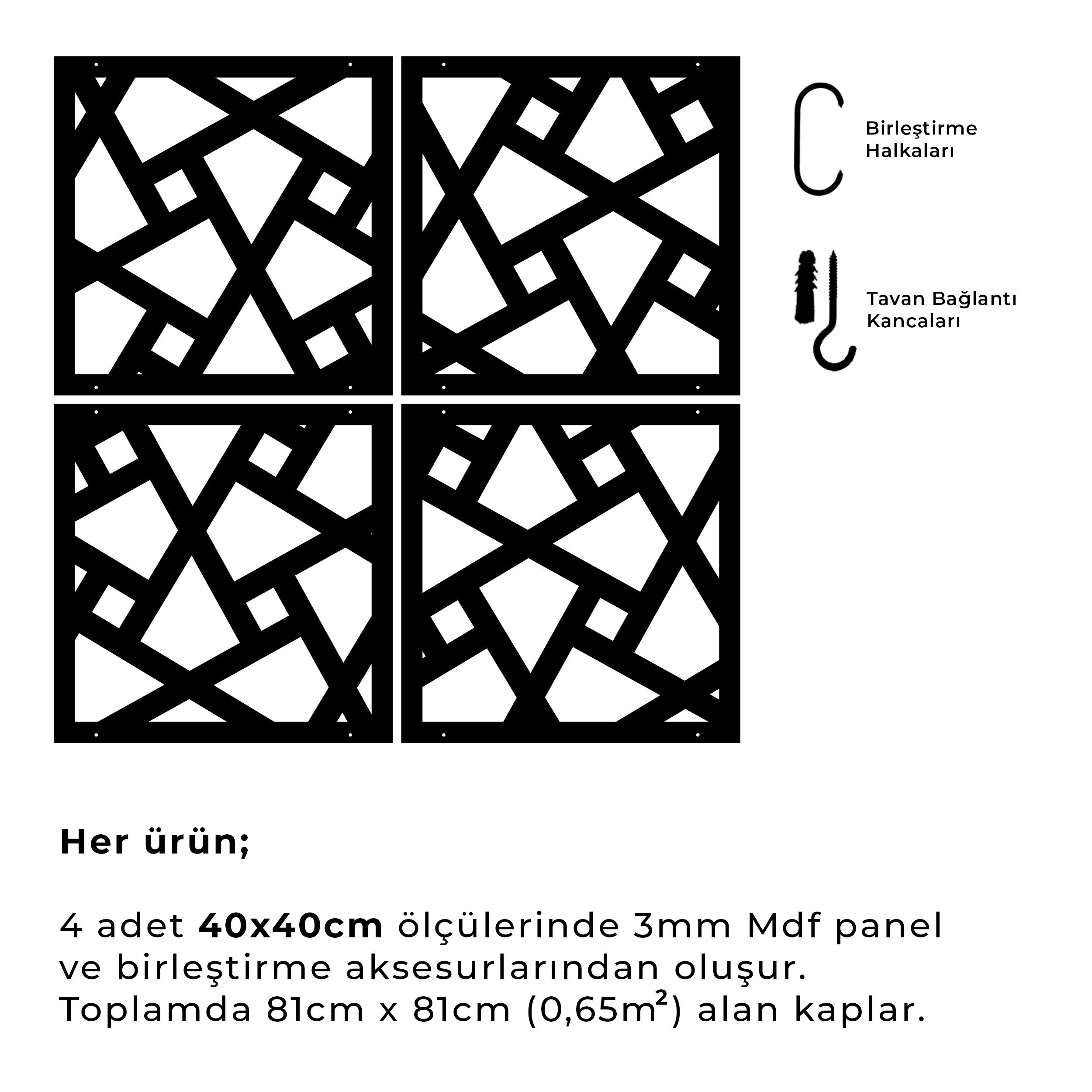 Lazer Kesim Ahşap Sarkıt Paravan Seti